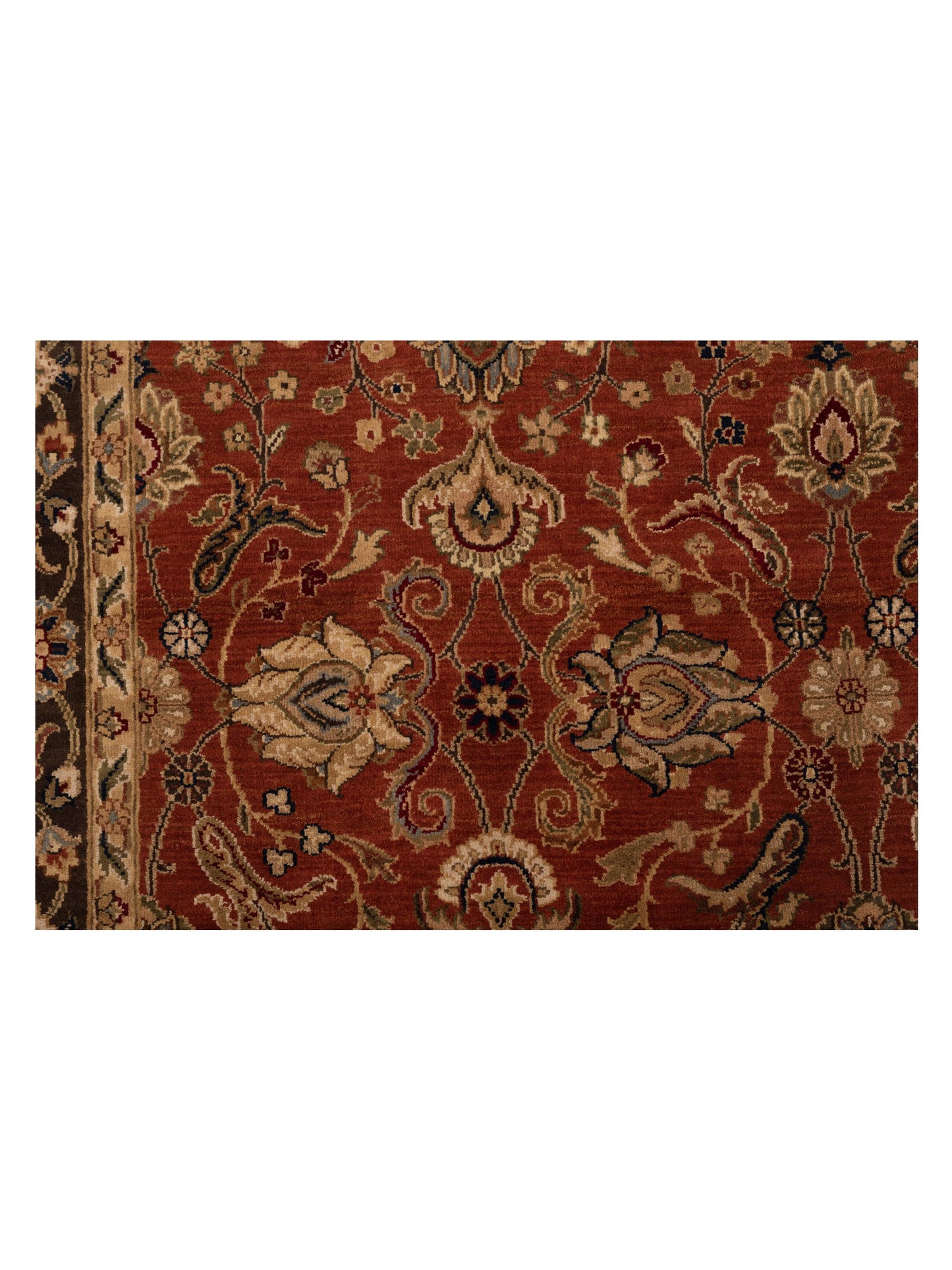 Crown 96242 Rust Brown 6x9.1 Hand Knotted Rug