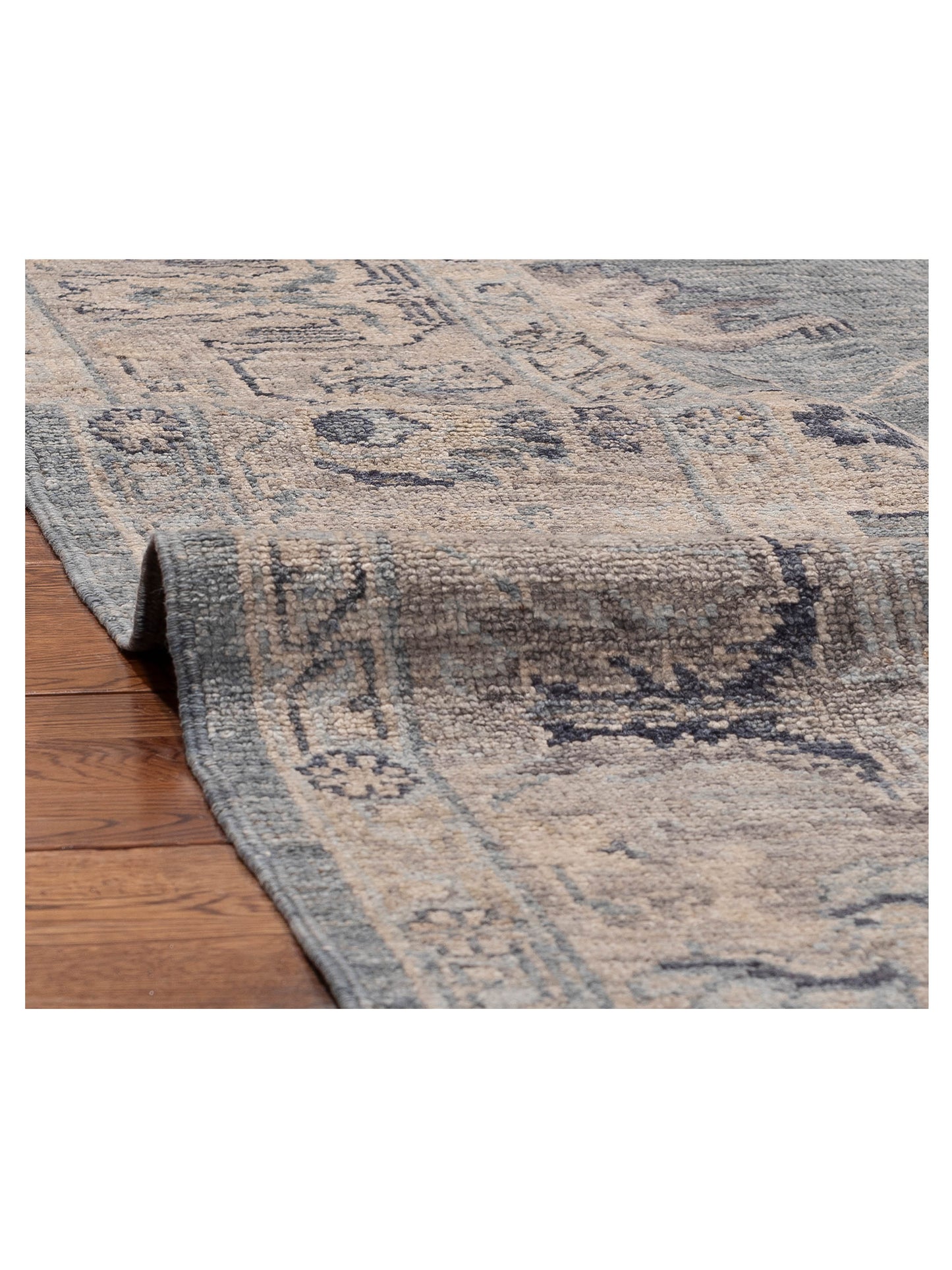 Angora Oushak 156118 Blue Gray 8.2x9.8 Hand Knotted Rug