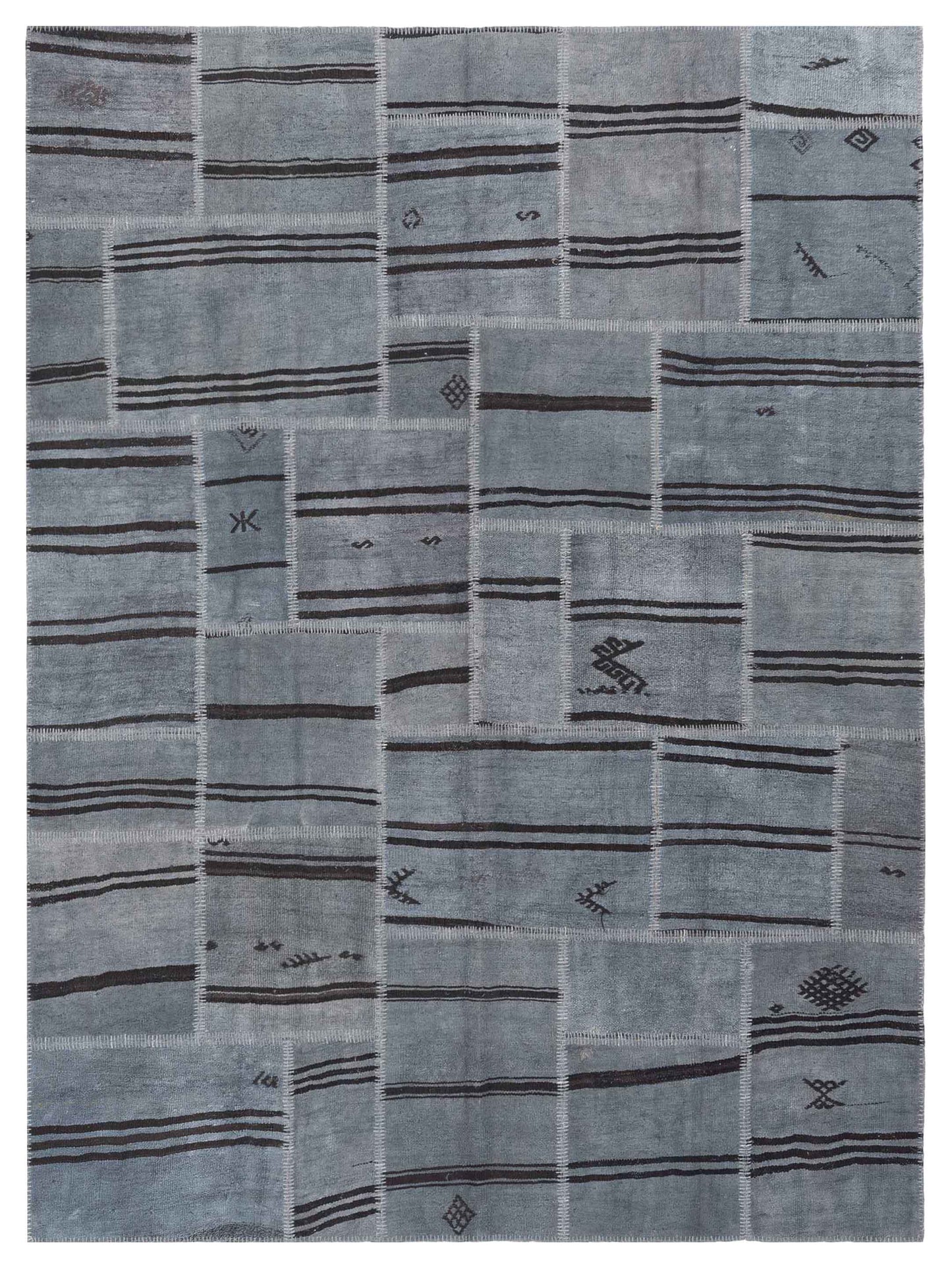 Pasha Turkish Vestige Patchwork Gray Gray Contemporary