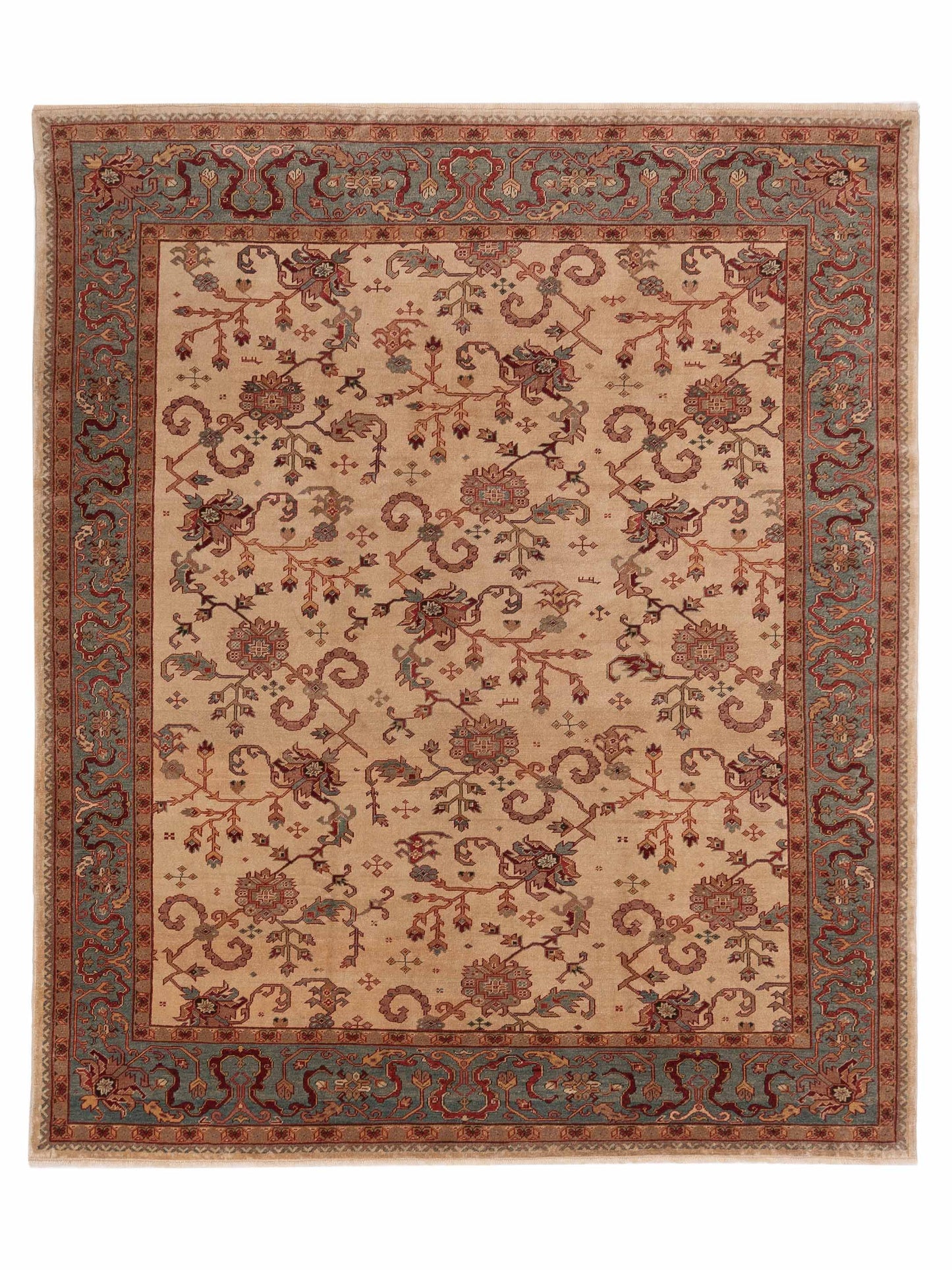 Pasha Antique Loom Ivory Blue Traditional