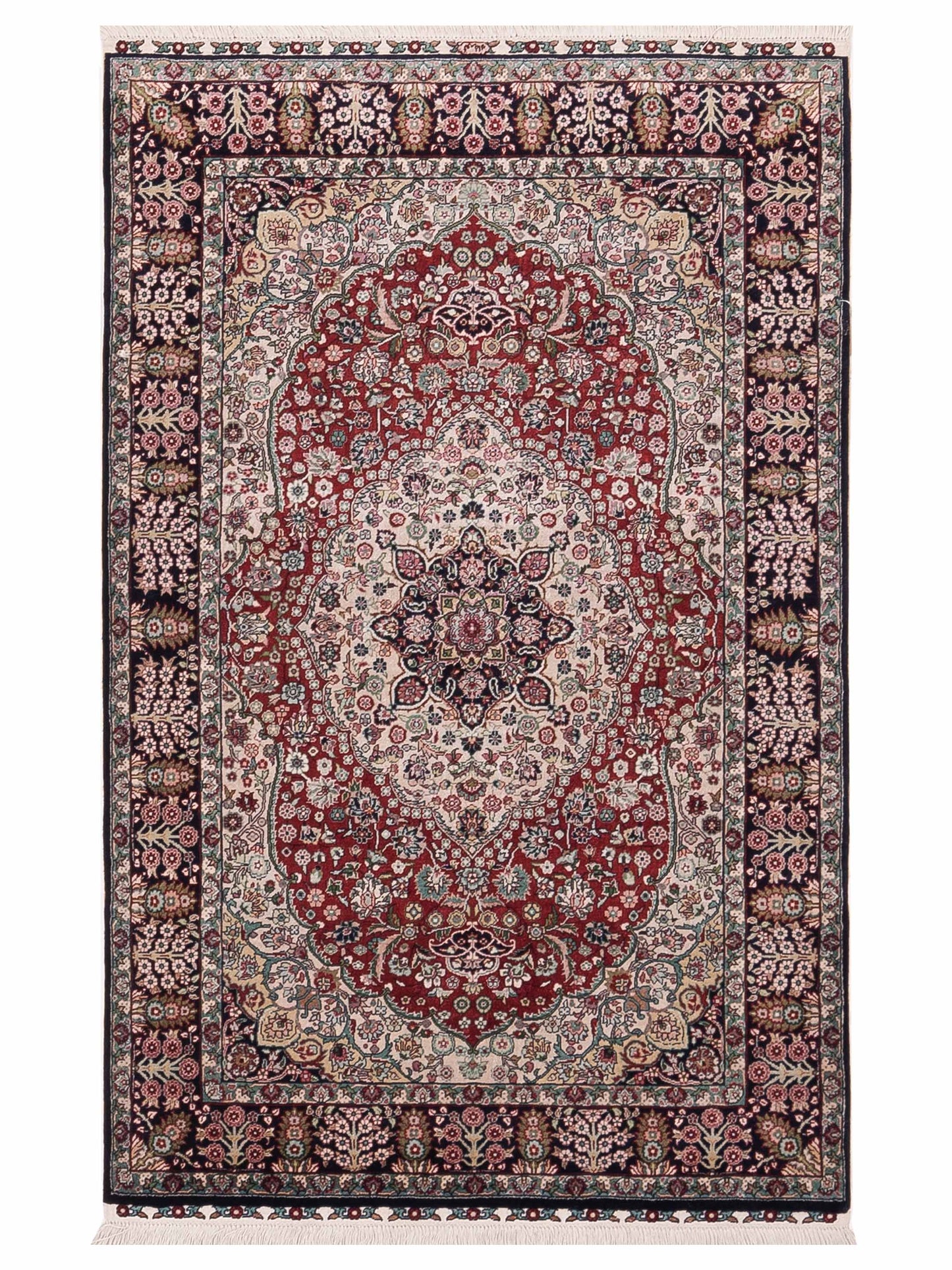 Pasha Pure Silk Red Black Traditional