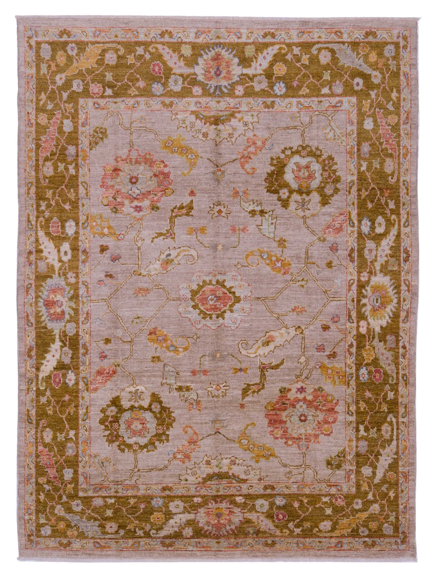 Anadol Angora Oushak Silver Mustard Traditional