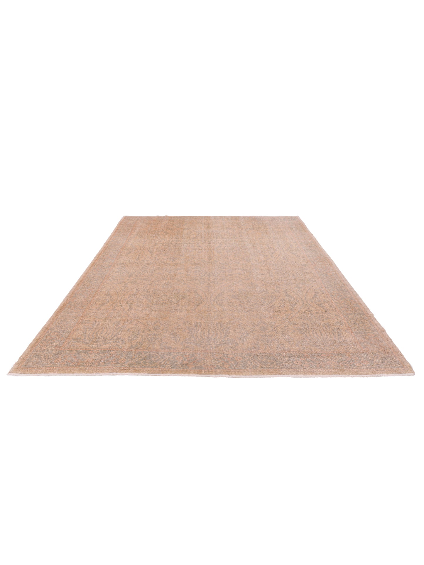 Anadol Oushak 73874 Light Camel Teal Blue 9.5x12.10 Hand Knotted Rug