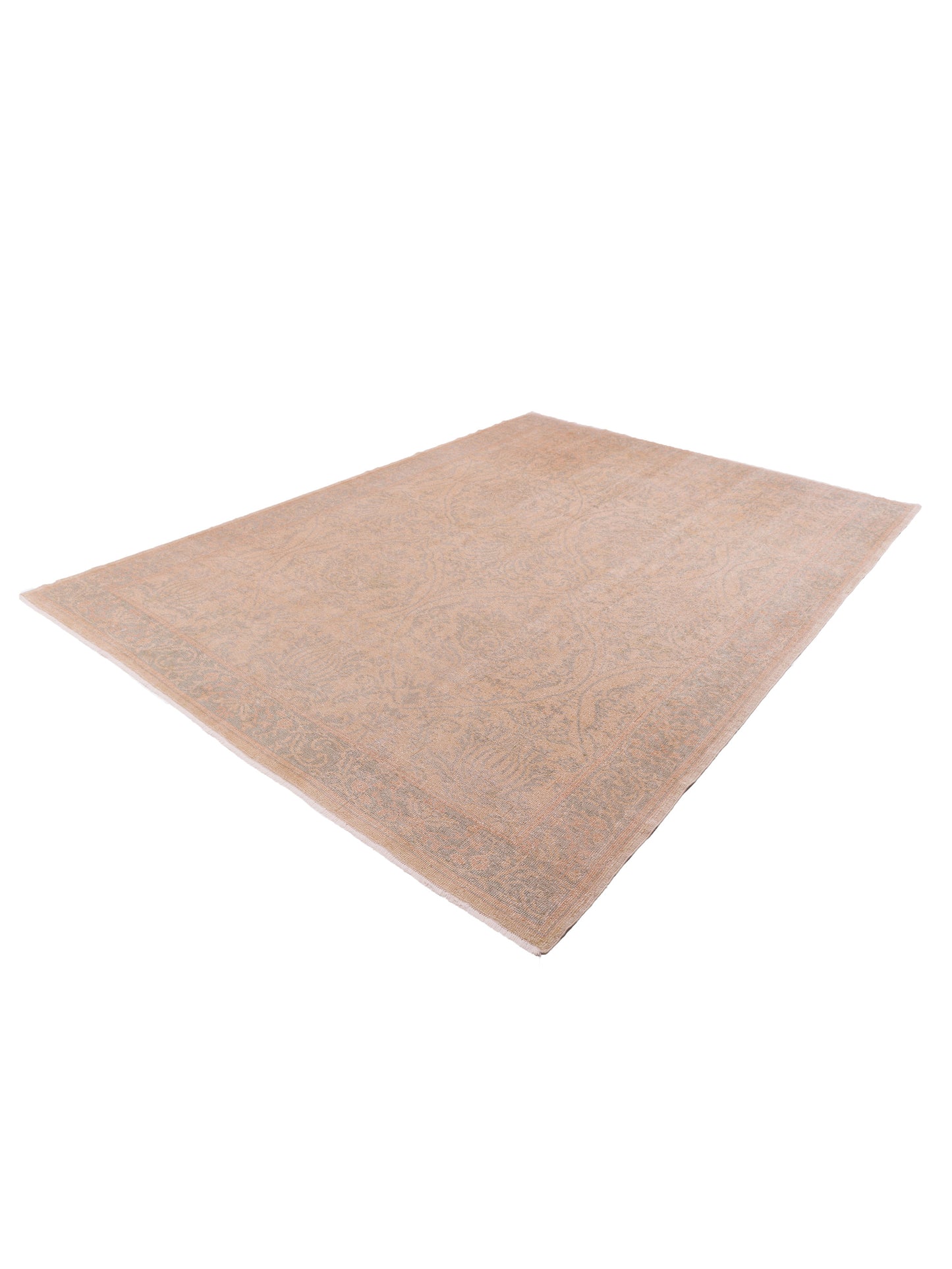 Anadol Oushak 73874 Light Camel Teal Blue 9.5x12.10 Hand Knotted Rug