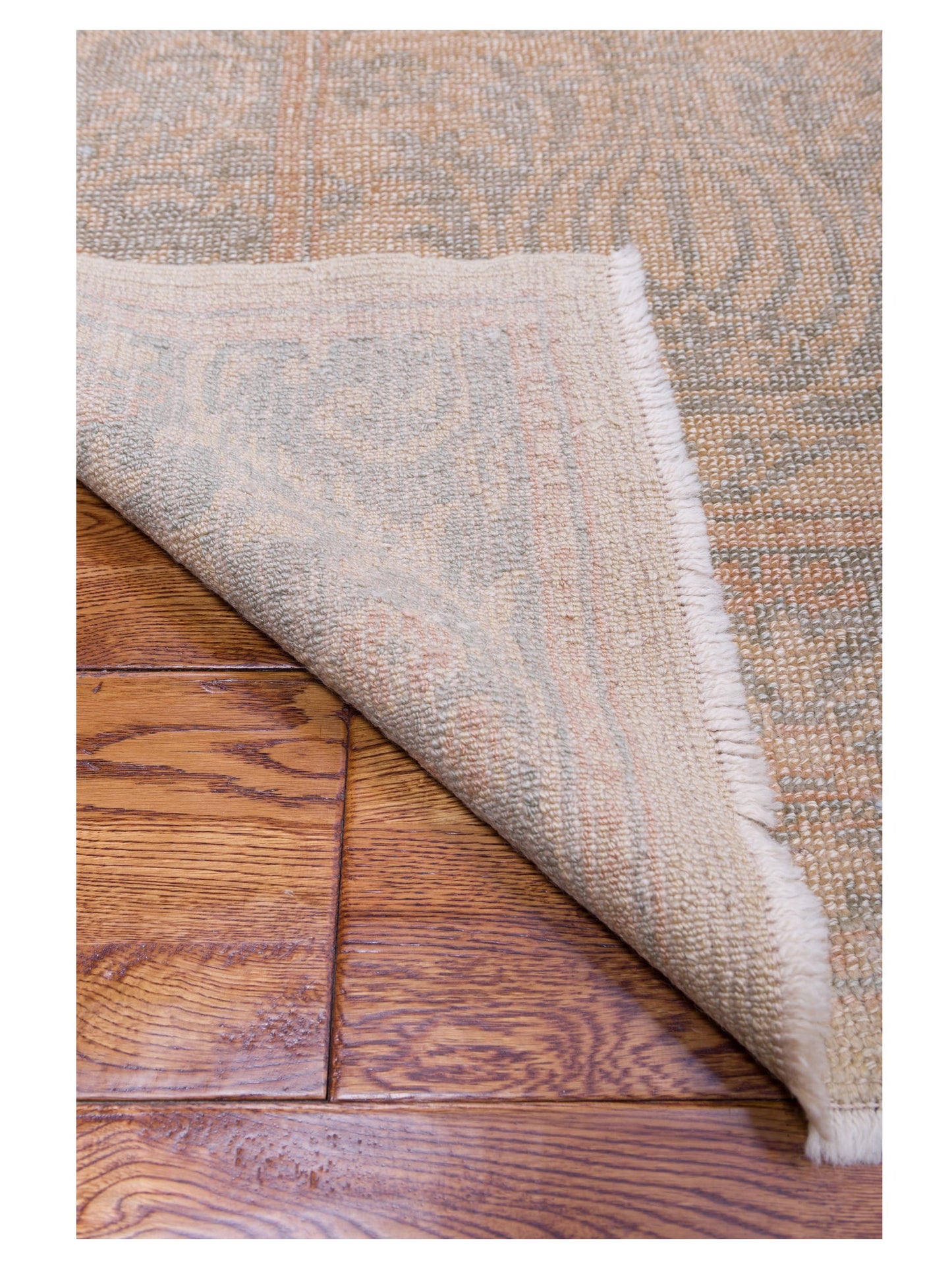 Anadol Oushak 73874 Light Camel Teal Blue 9.5x12.10 Hand Knotted Rug