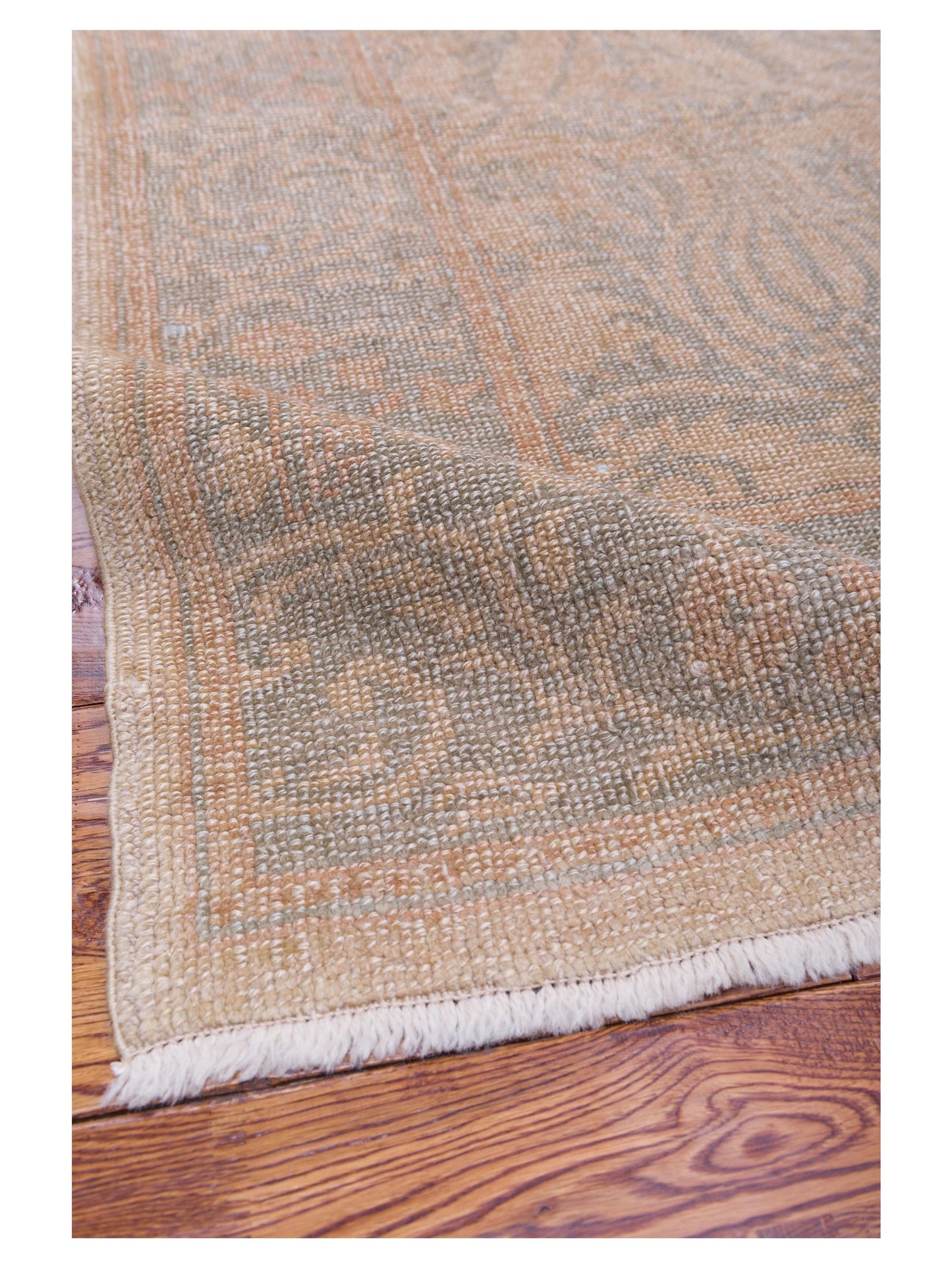 Anadol Oushak 73874 Light Camel Teal Blue 9.5x12.10 Hand Knotted Rug