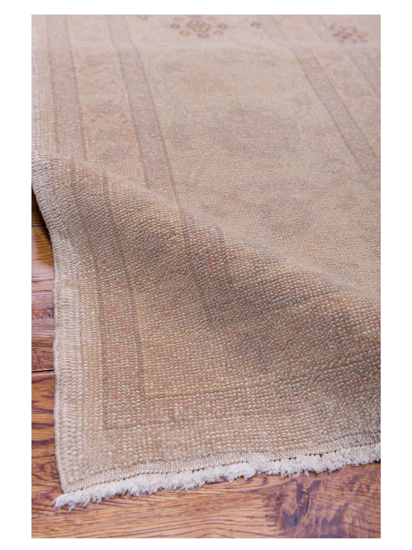 Turkish Elvan 77047 Beige Light Camel 10.7x14 Hand Knotted Rug