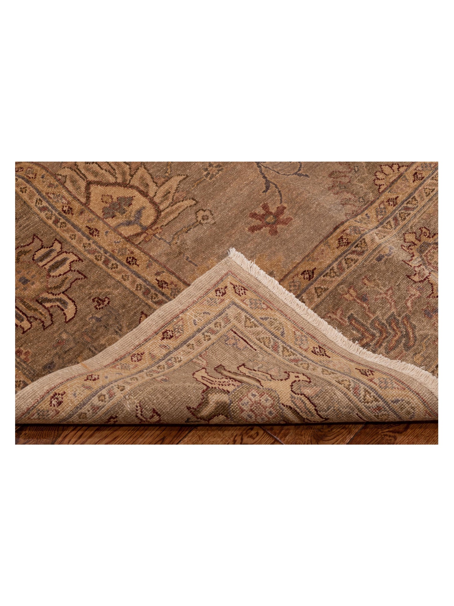 Turkish Elvan 78620 Gray Gray 9.4x12.2 Hand Knotted Rug