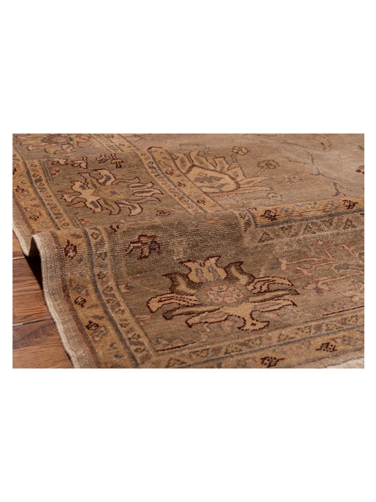 Turkish Elvan 78620 Gray Gray 9.4x12.2 Hand Knotted Rug
