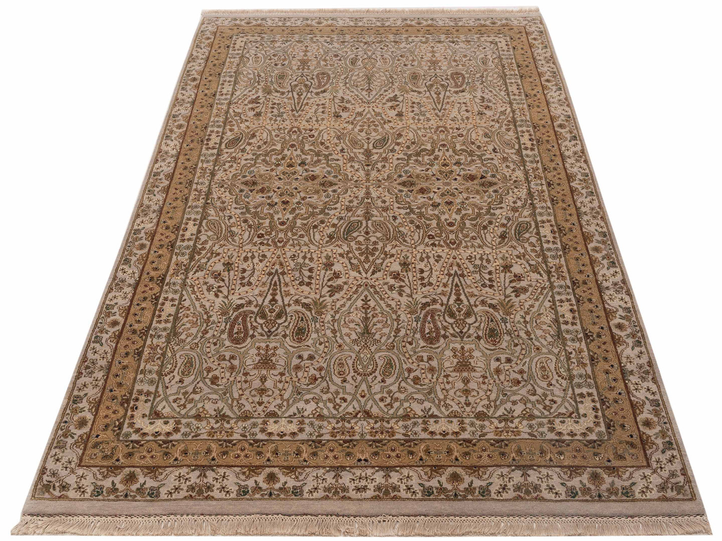 Platinum 82026 Ivory Ivory 6x9.4 Hand Knotted Rug