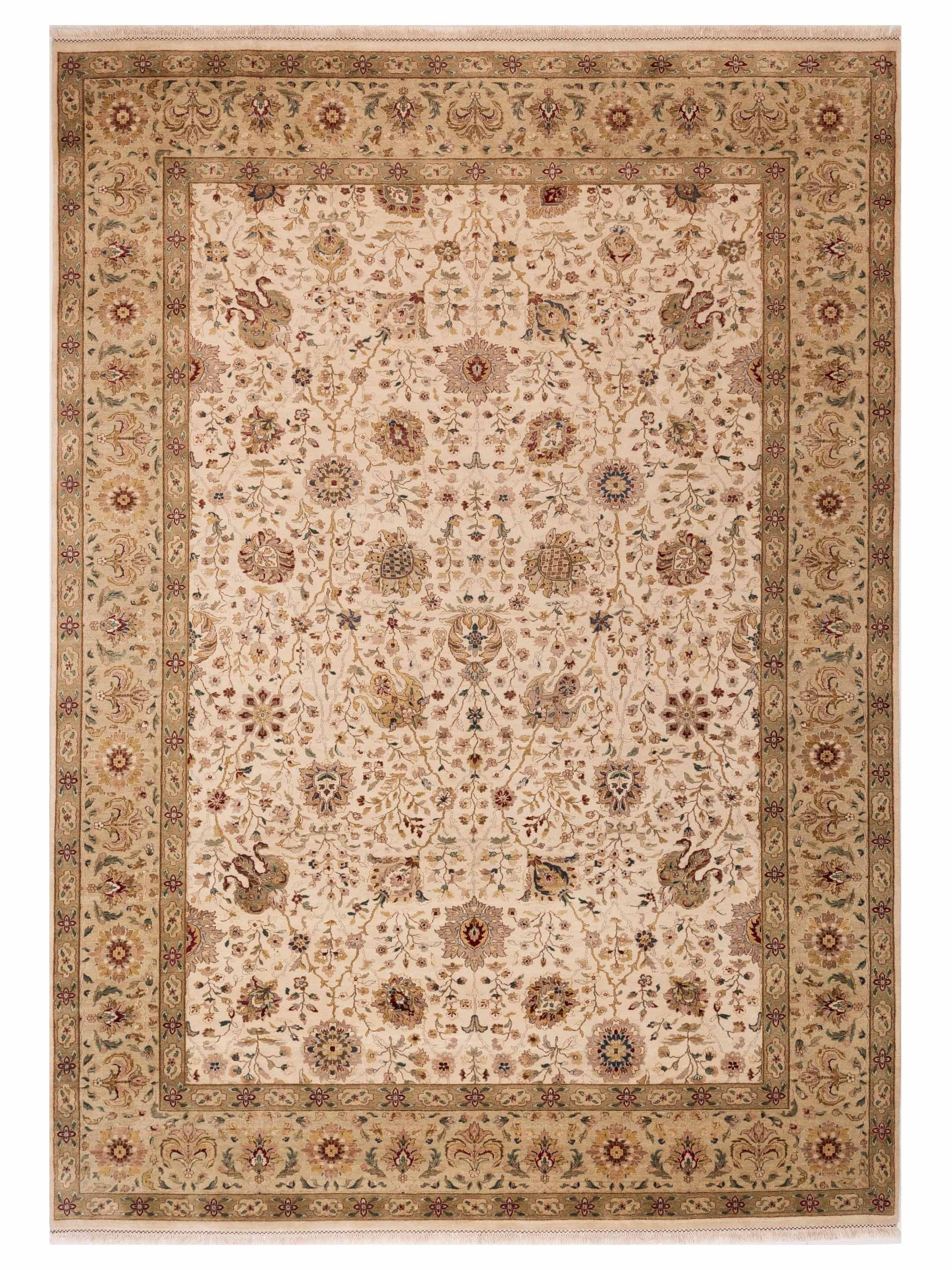 Rajpur Platinum  Ivory Light Green Traditional