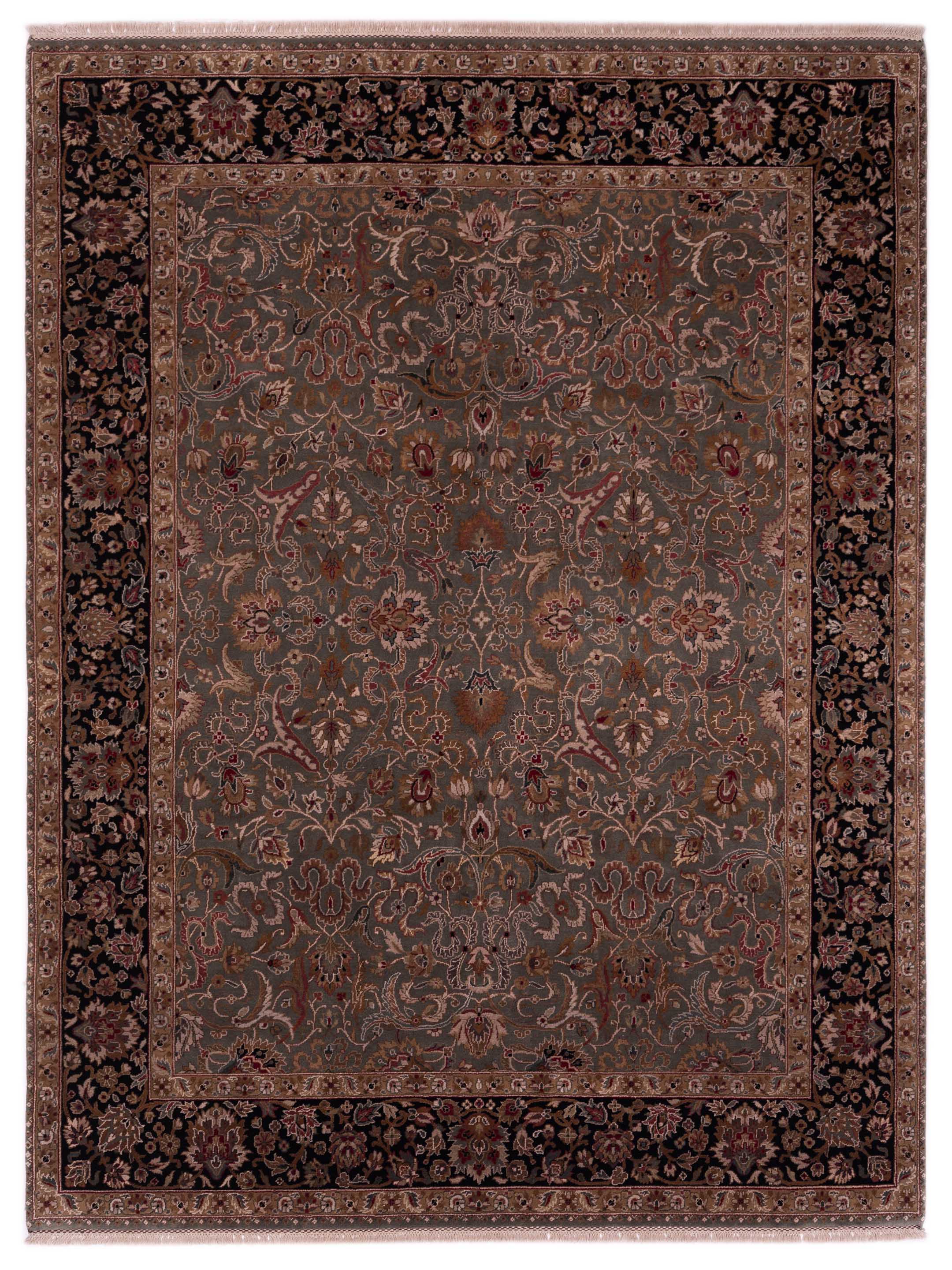 Jahan 82394 Green Black 9.1x11.10 Hand Knotted Rug – Anadol Rugs