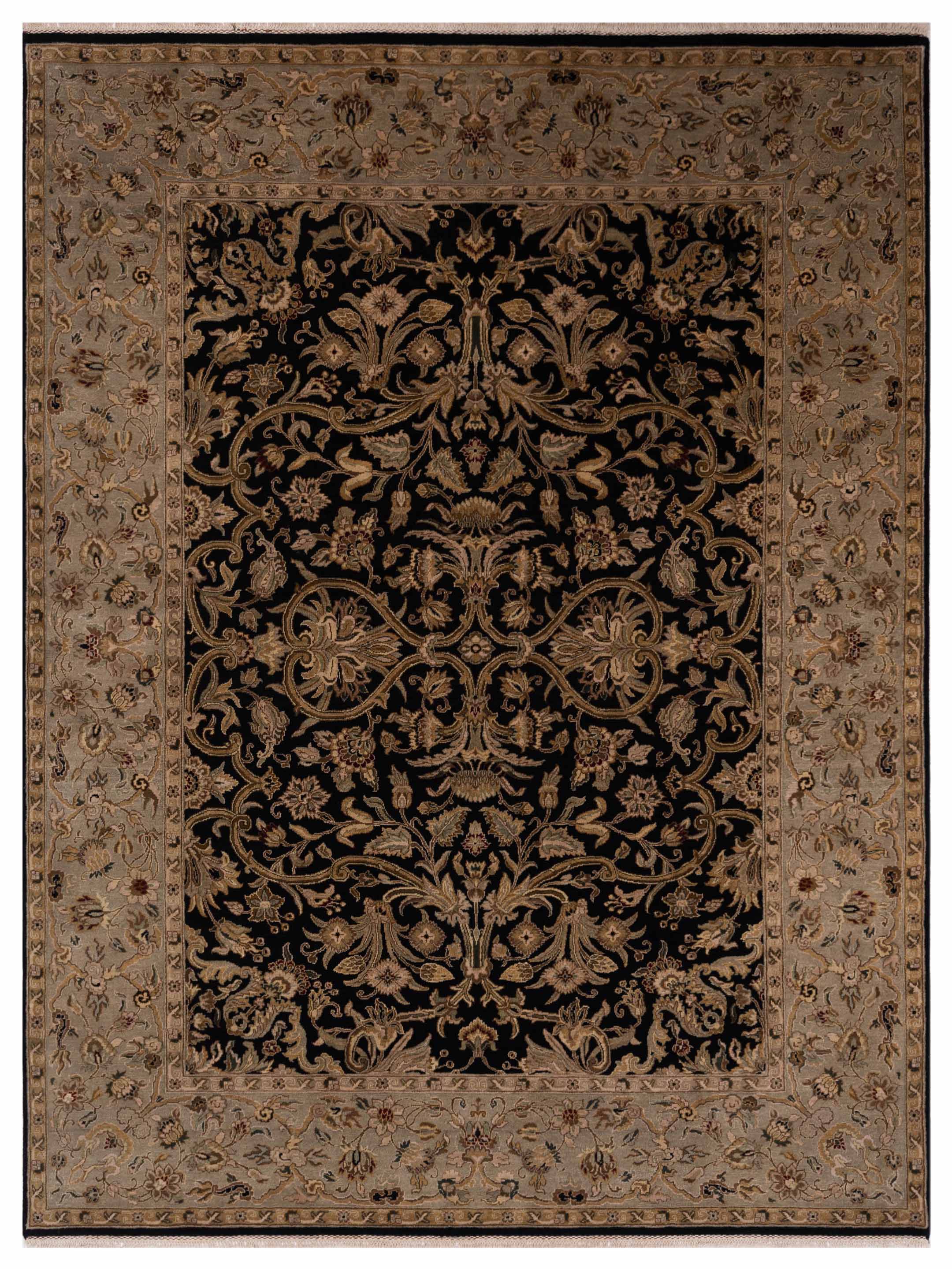 Jahan 82689 Black Sage Green 9x12.3 Hand Knotted Rug – Anadol Rugs