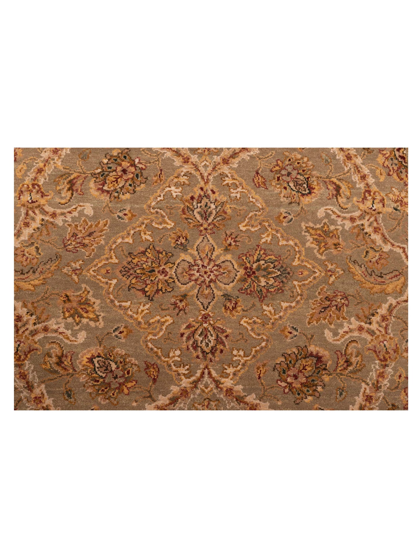 Crown 84587 Sage Green Ivory 9.3x12.3 Hand Knotted Rug