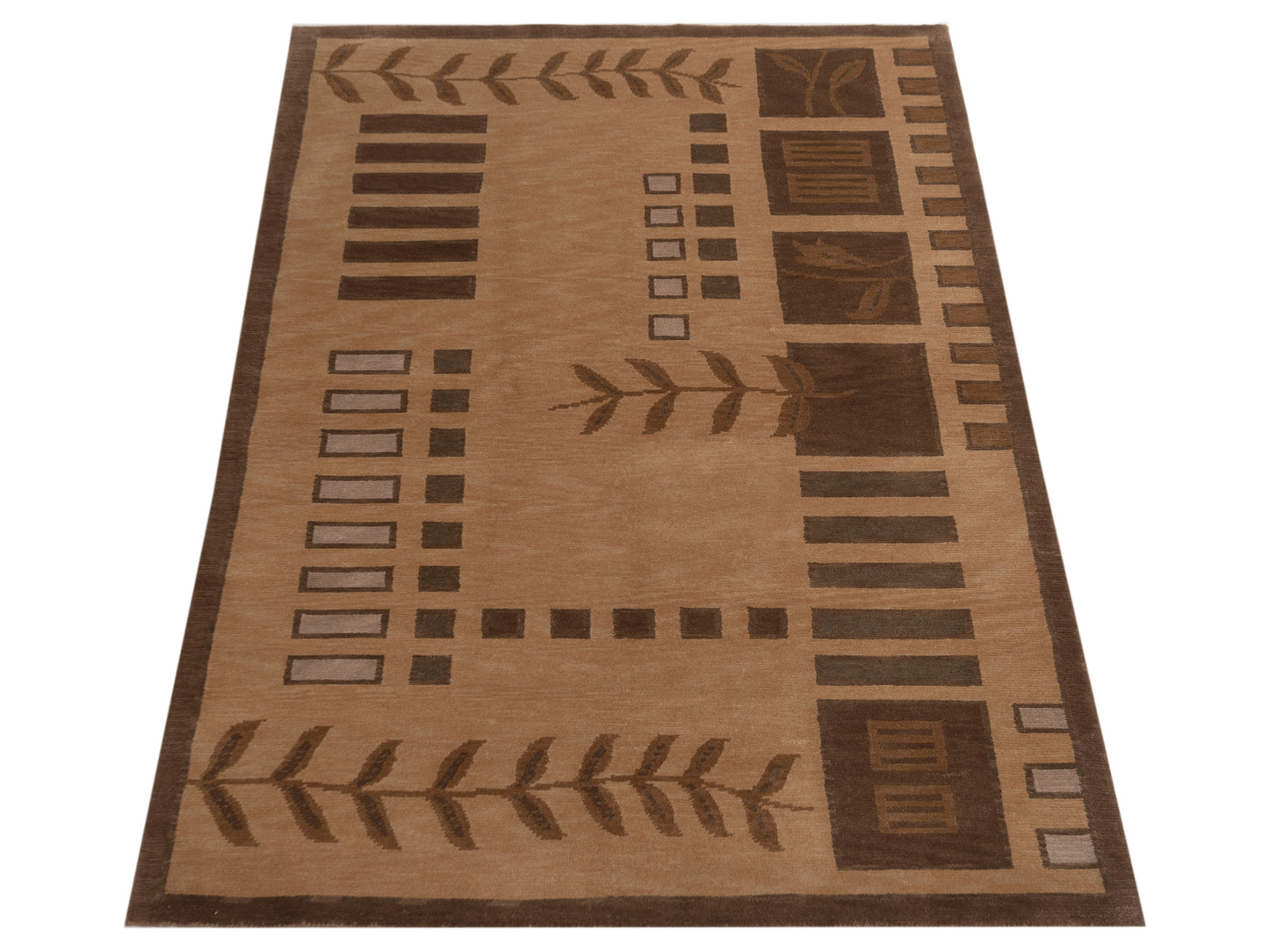 Himalayan 85980 Light Brown 5.2x7.11 Hand Knotted Rug