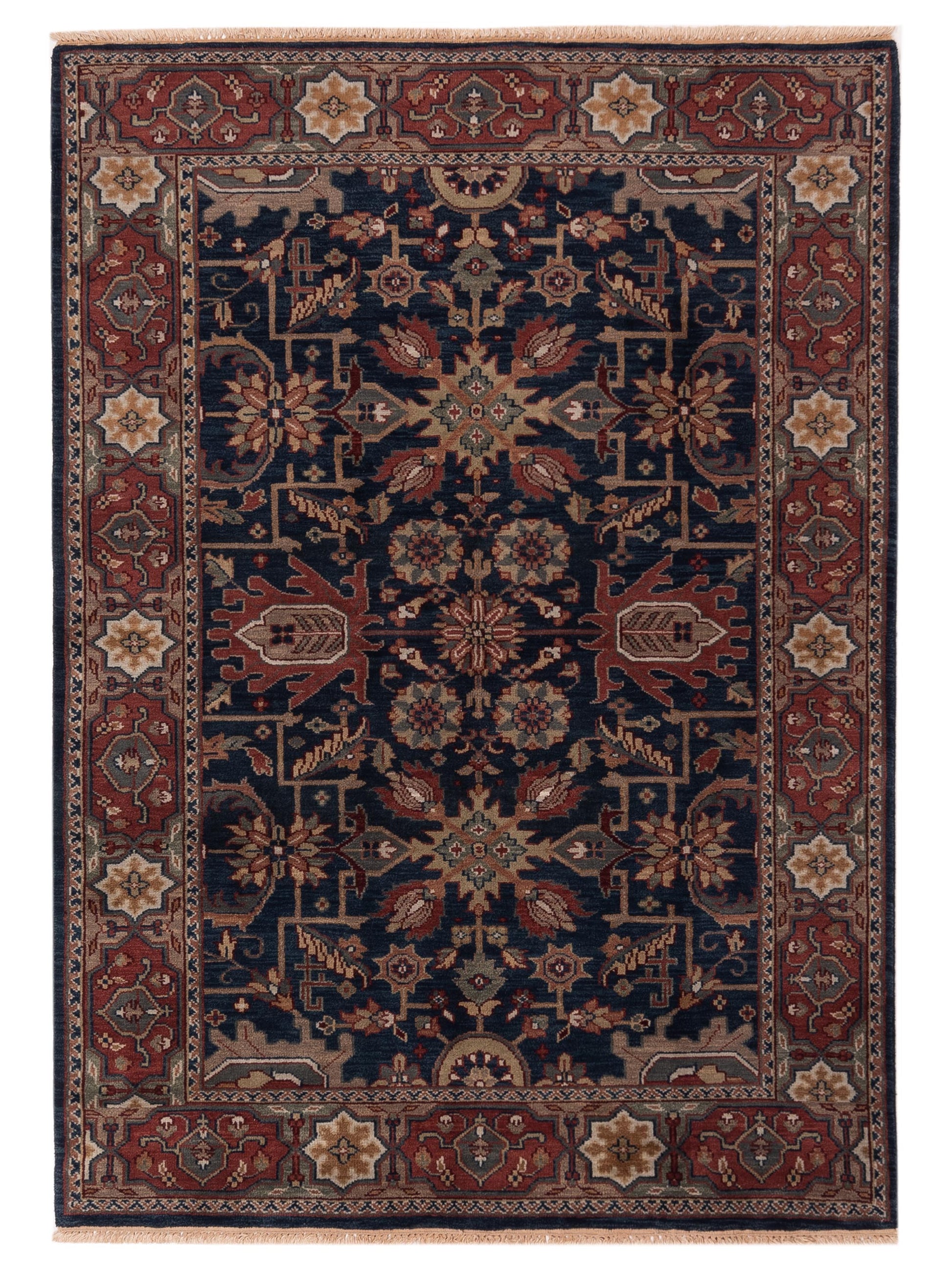 Rajpur Lilac  Navy Rust Traditional