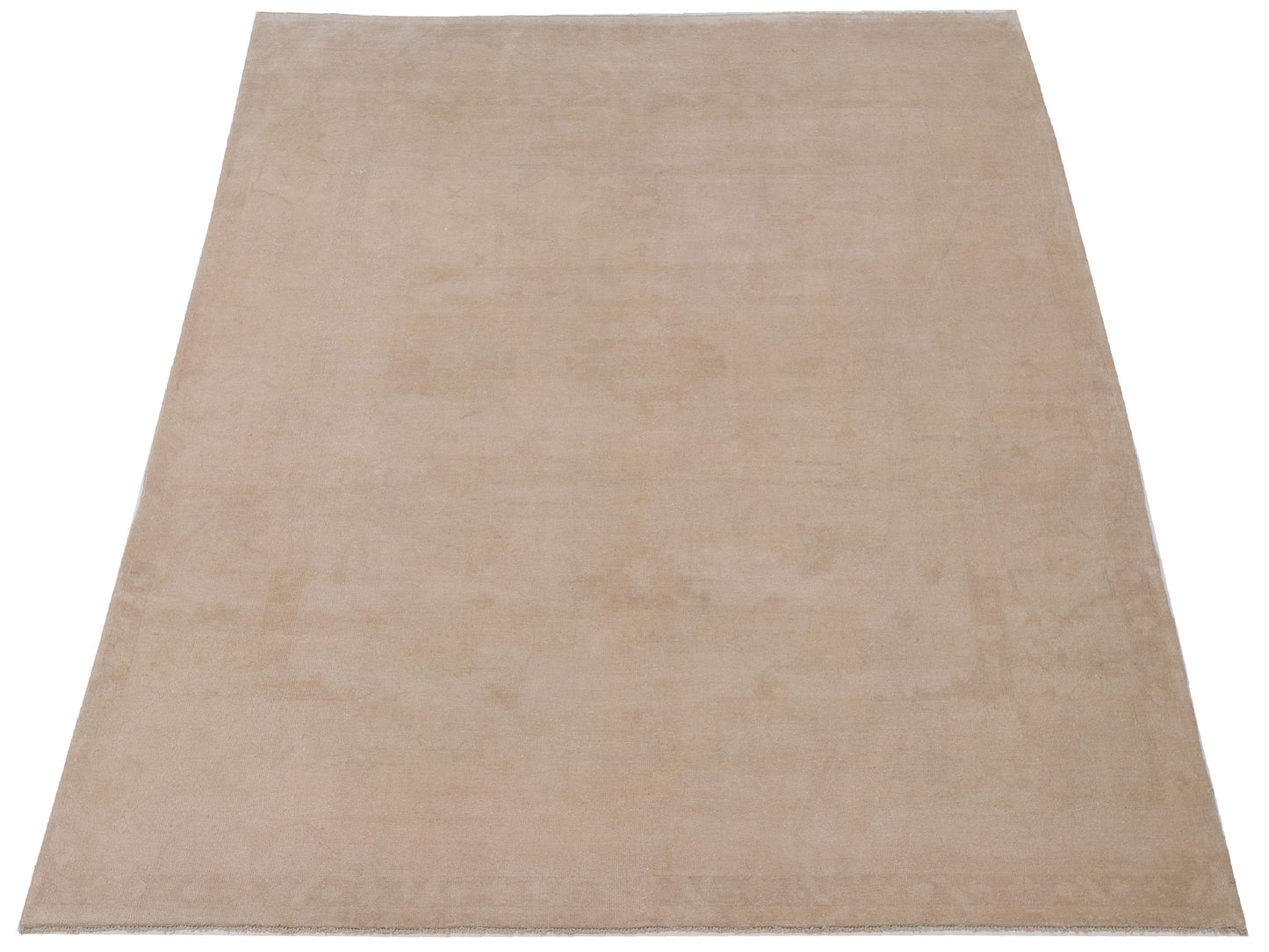 Oushak Shah 86638 Cream Cream 8x11.4 Hand Knotted Rug