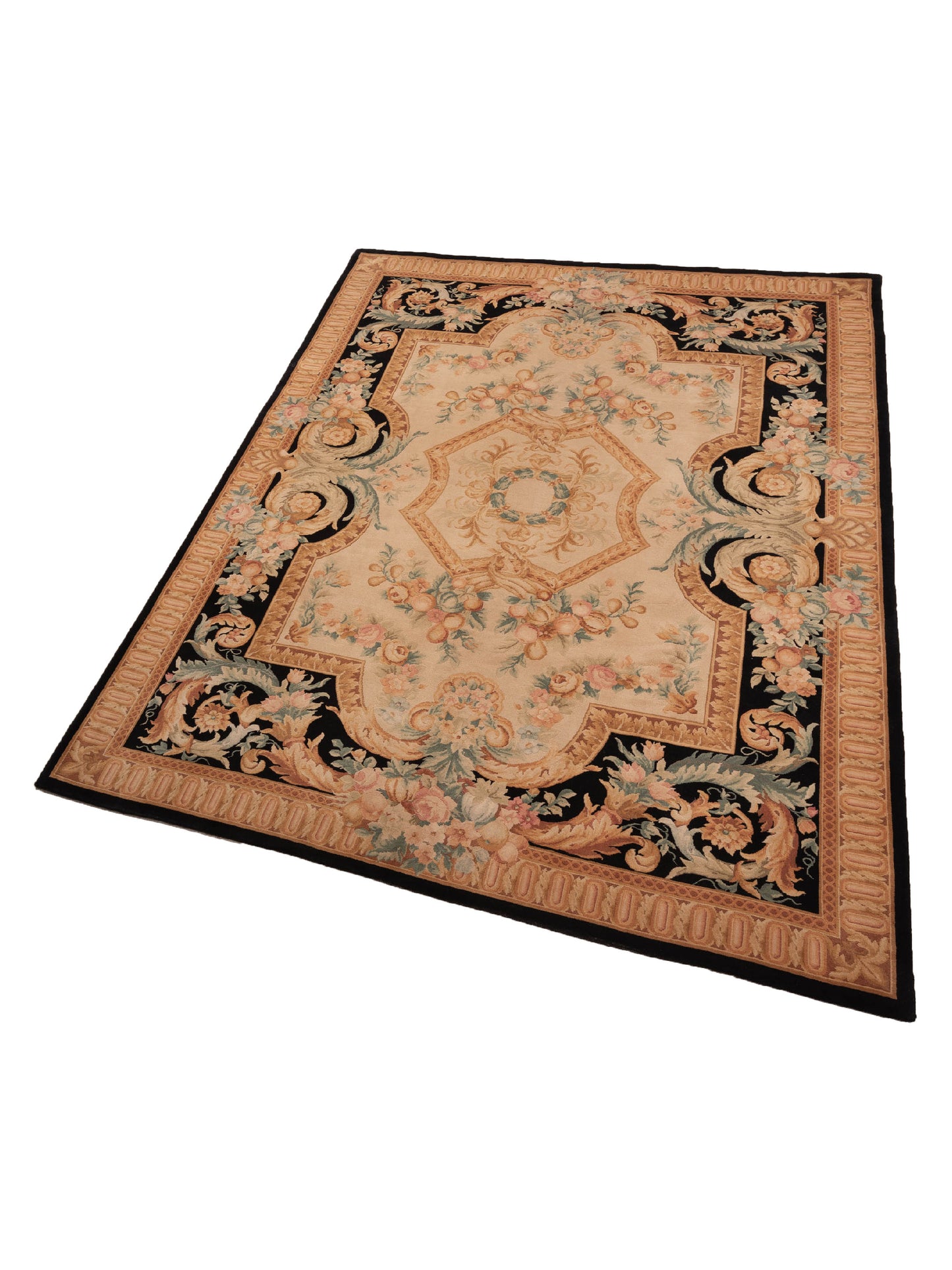 Savannorie 89828 Ivory Black 9x12 Hand Knotted Rug