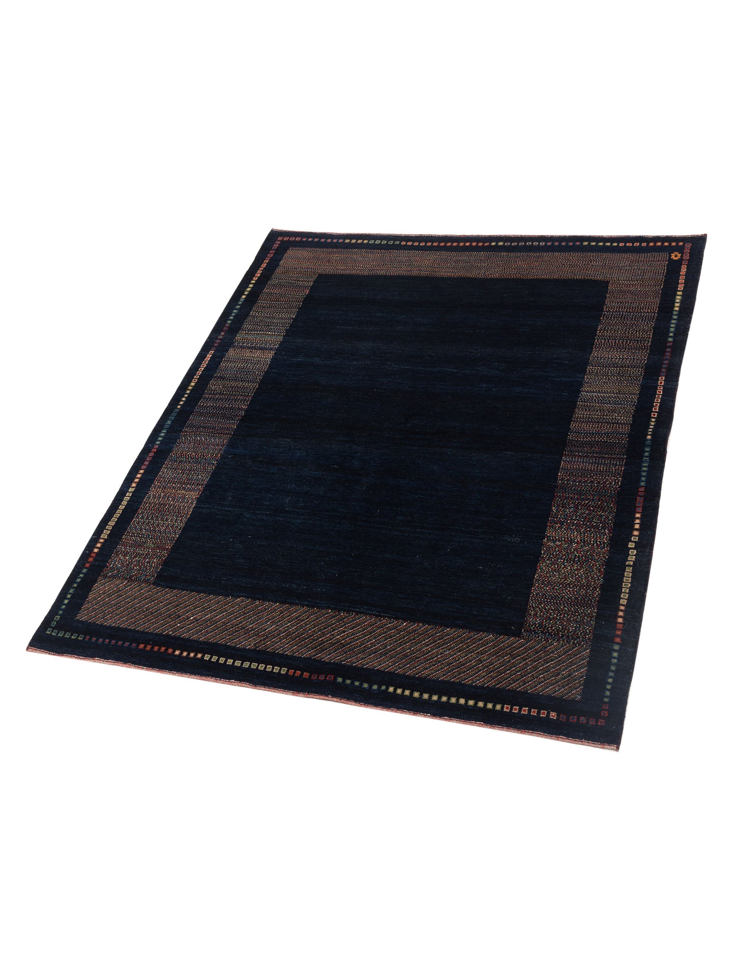 Modern Gabbeh 90316 Blue Blue 6.6x7.10 Hand Knotted Rugs