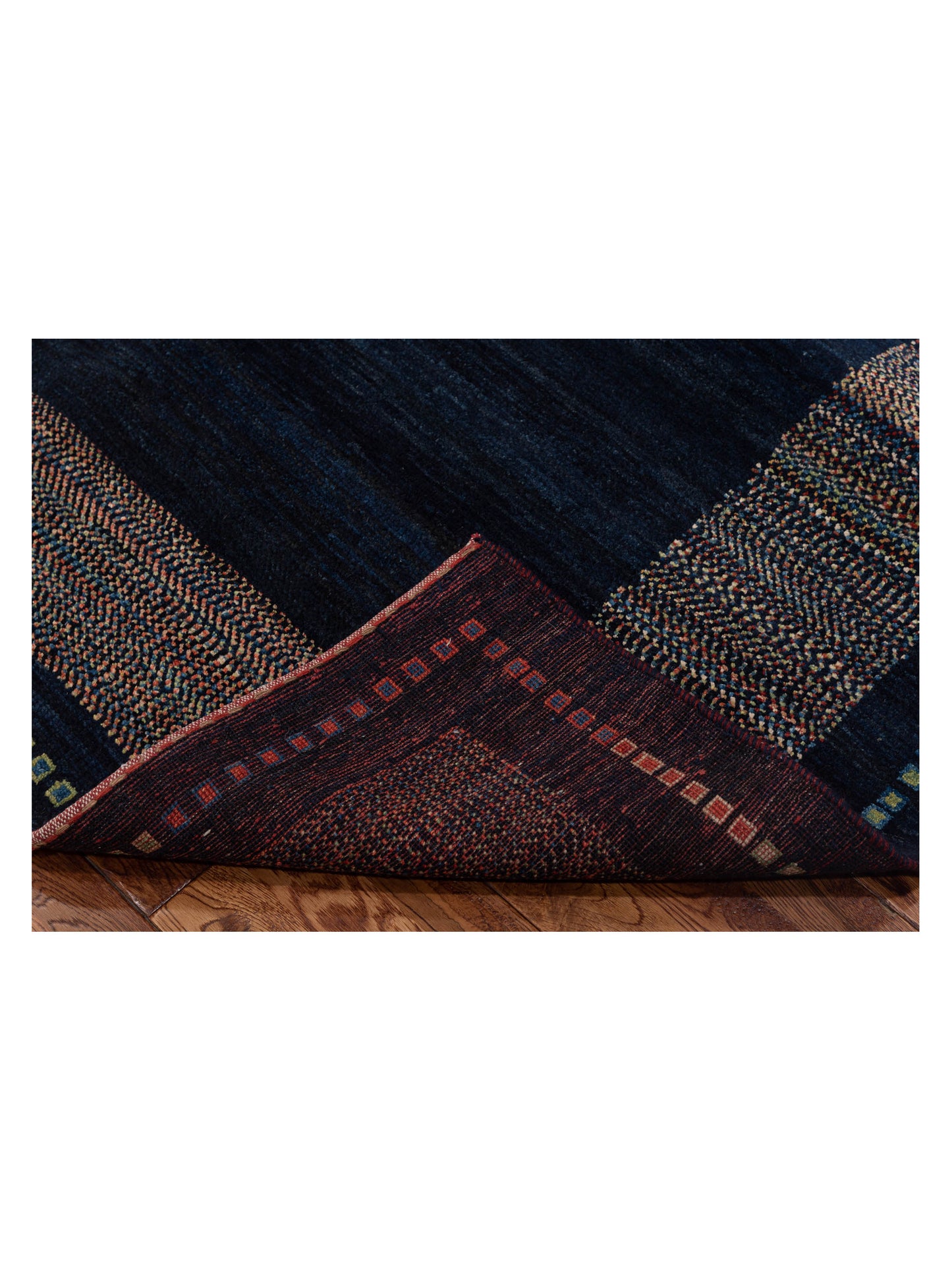 Modern Gabbeh 90316 Blue Blue 6.6x7.10 Hand Knotted Rugs