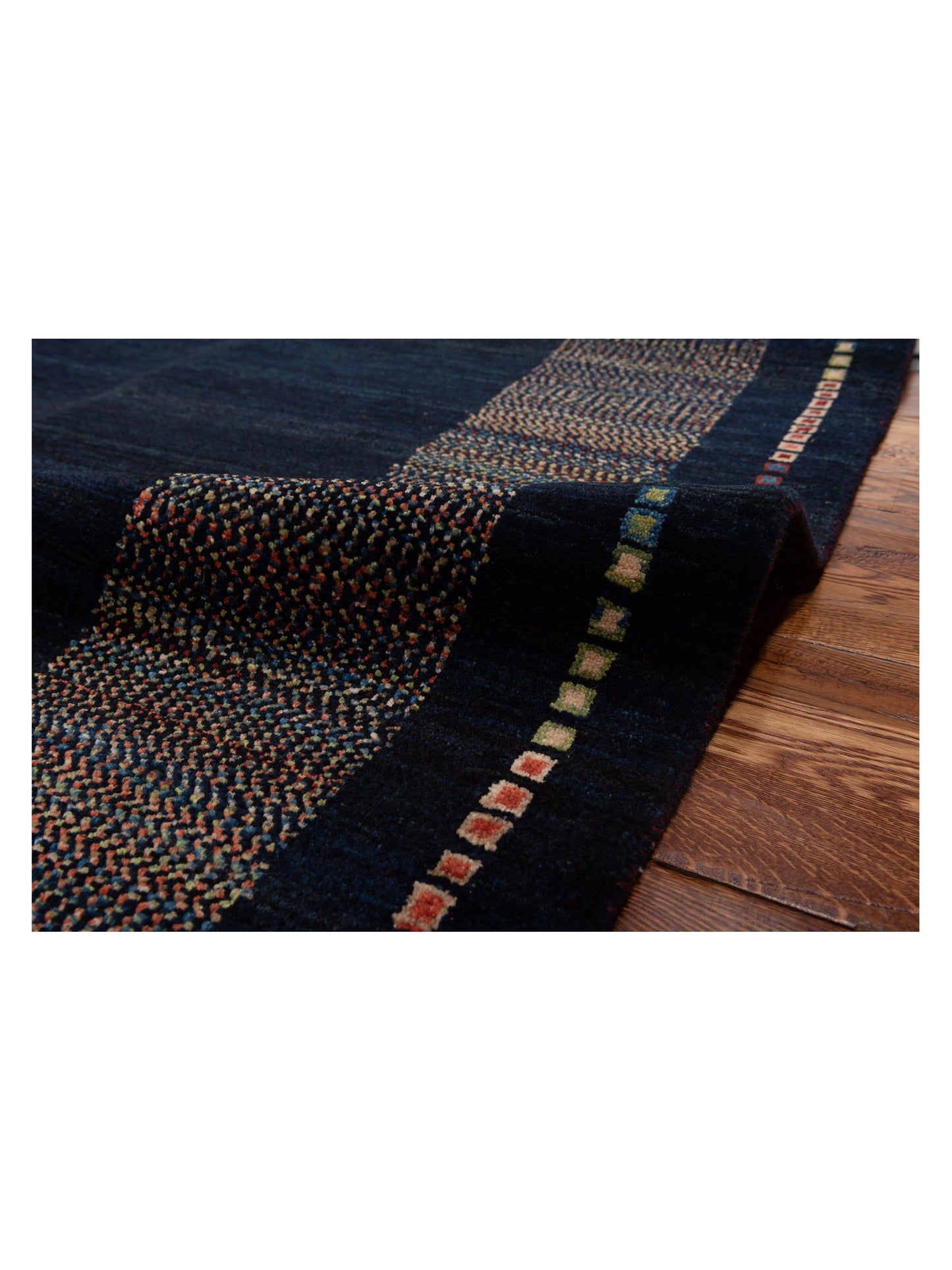 Modern Gabbeh 90316 Blue Blue 6.6x7.10 Hand Knotted Rugs