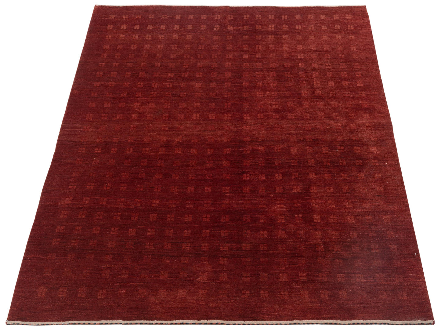 Modern Gabbeh 90342 Red Red 5.10x7.4 Hand Knotted Rugs