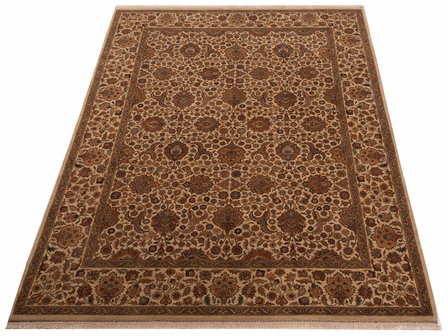 Crown 91605 Ivory Ivory 9.1x12.5 Hand Knotted Rug