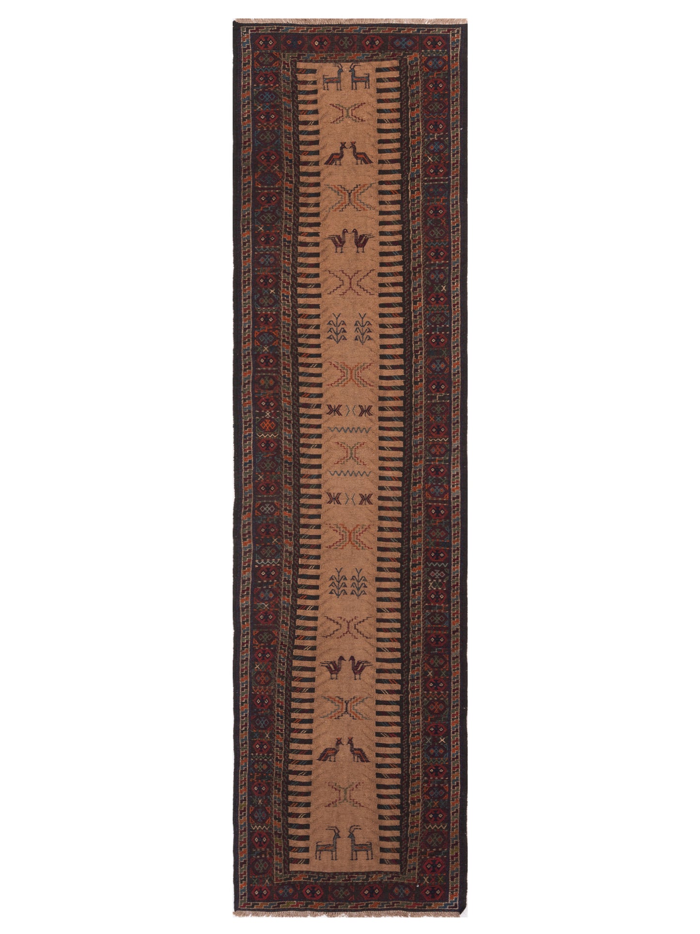 Rajpur Soumak  Beige Charcoal Traditional