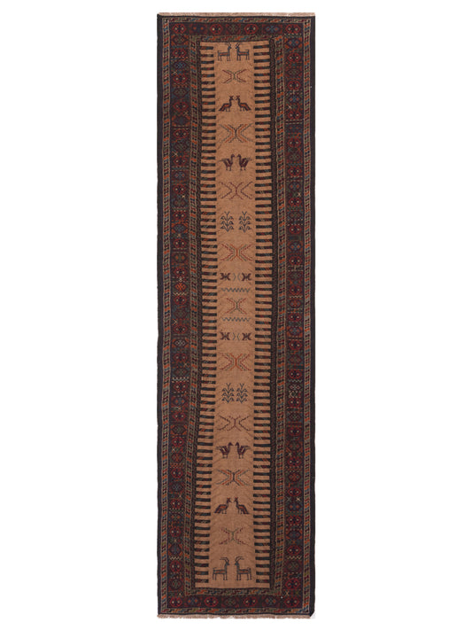 Rajpur Soumak  Beige Charcoal Traditional