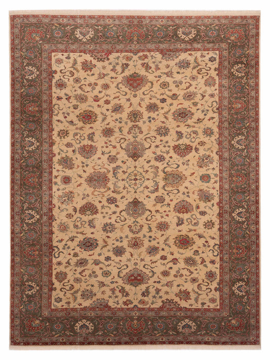 Pasha Antique Loom  Ivory Green Traditional