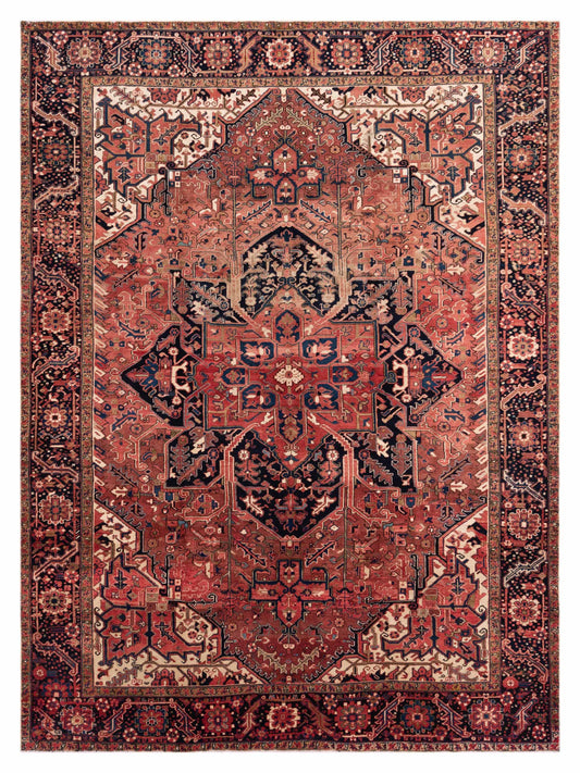 Pasha Antique Heirloom  Red Navy Traditional