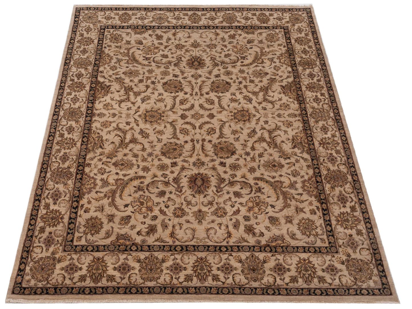 Crown 95318 Ivory Ivory 8.11x11.11 Hand Knotted Rug