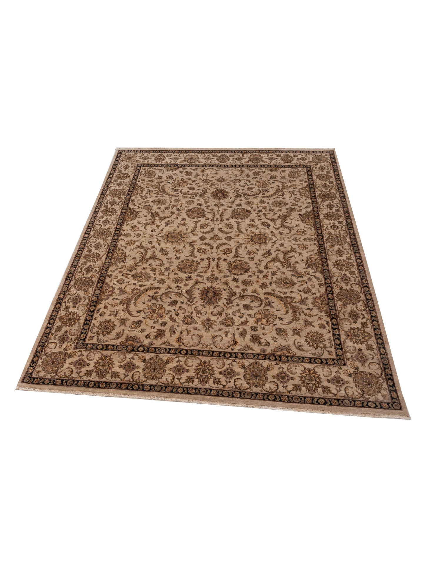 Crown 95318 Ivory Ivory 8.11x11.11 Hand Knotted Rug