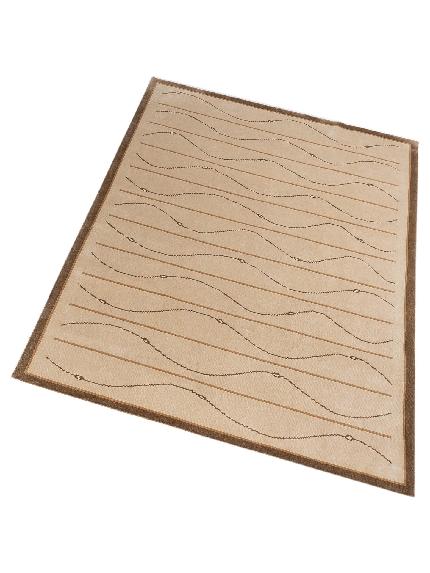 Himalayan 96110 Ivory Green 8.4x9.11 Hand Knotted Rug