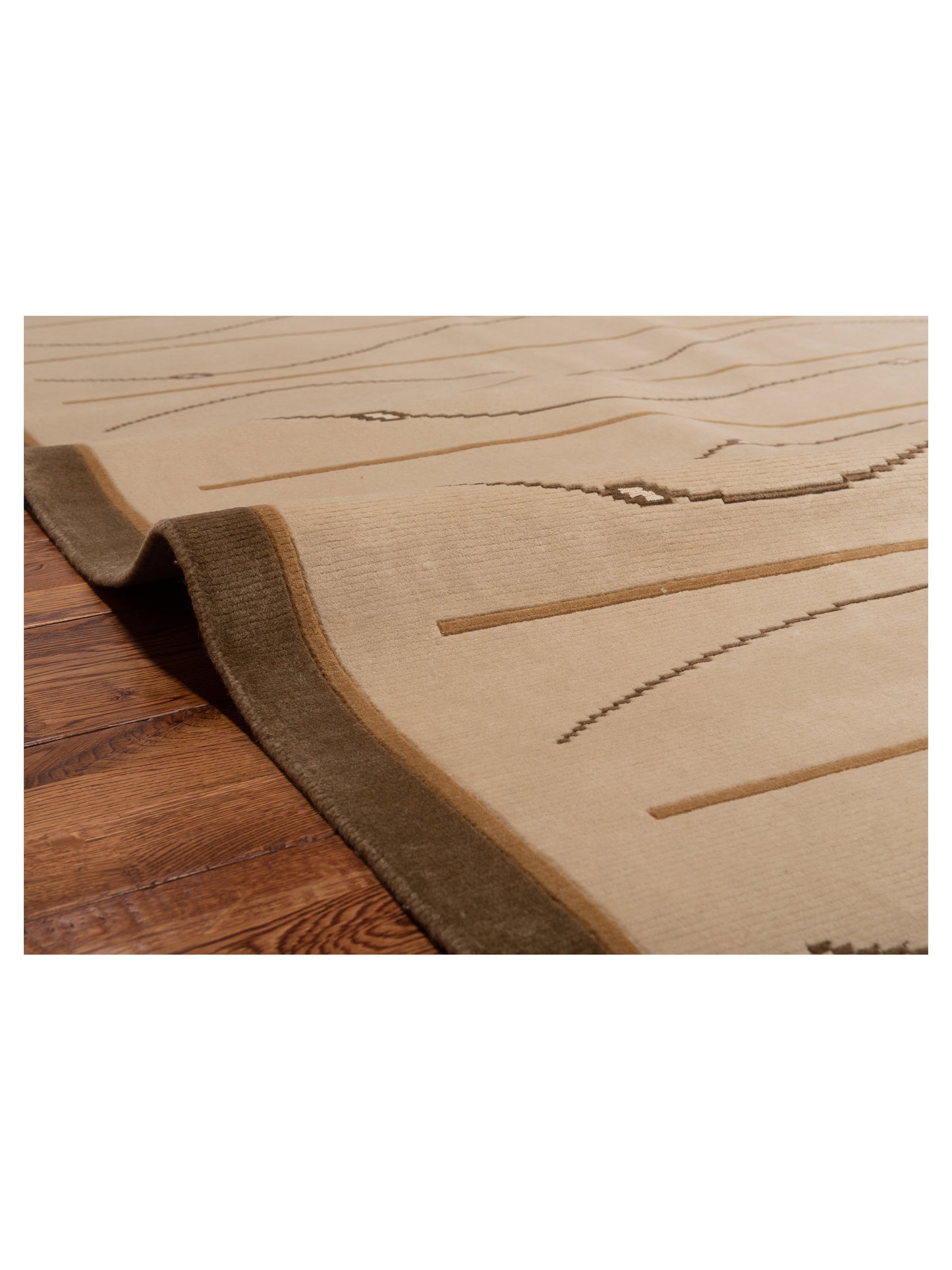 Himalayan 96110 Ivory Green 8.4x9.11 Hand Knotted Rug