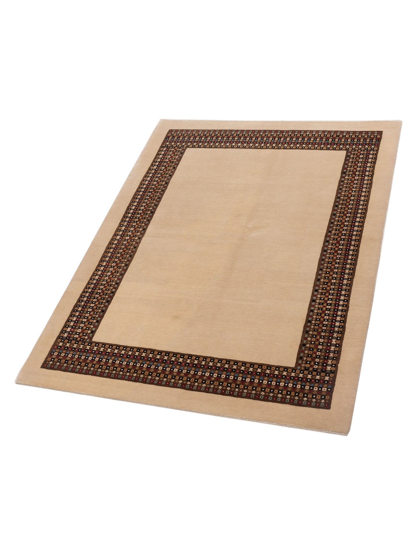 Gabbeh 96224 Ivory Brown 5.10x7.11 Hand Knotted Rug