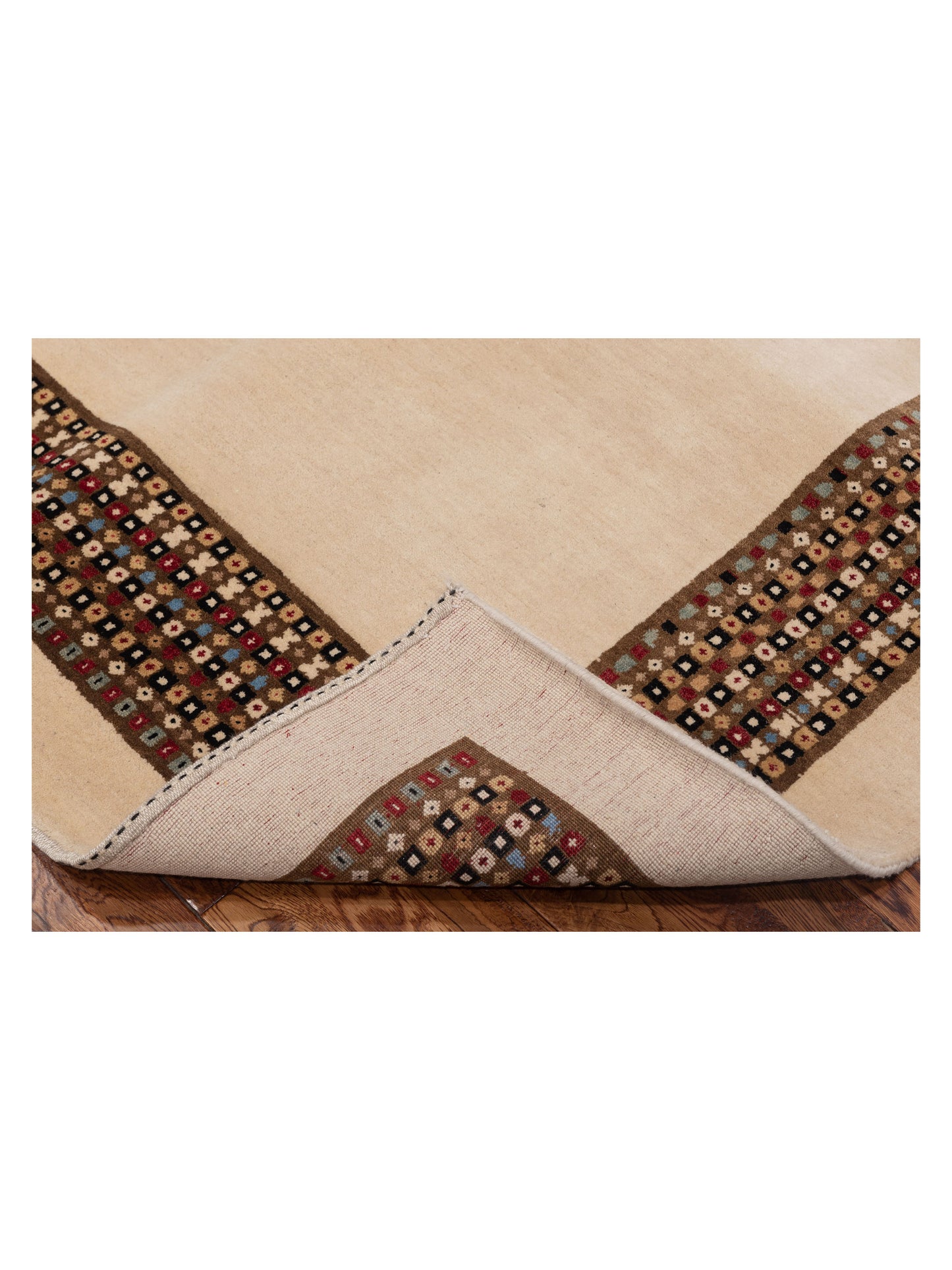 Gabbeh 96224 Ivory Brown 5.10x7.11 Hand Knotted Rug