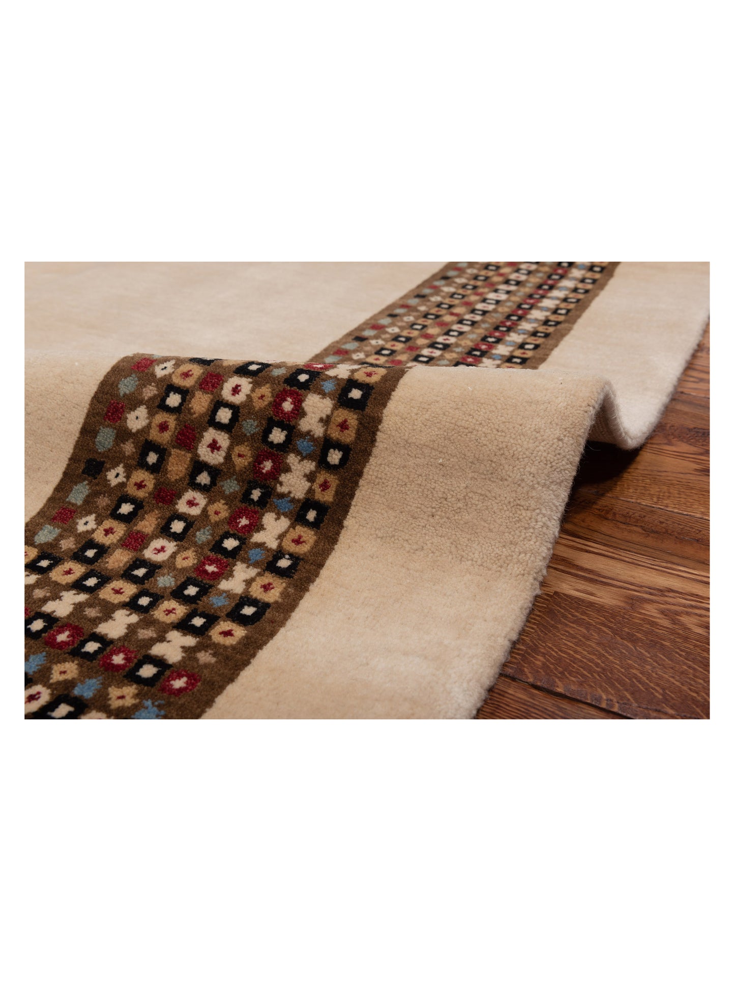 Gabbeh 96224 Ivory Brown 5.10x7.11 Hand Knotted Rug