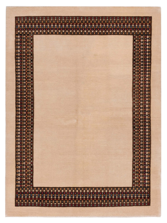 Gabbeh 96224 Ivory Brown 5.10x7.11 Hand Knotted Rug