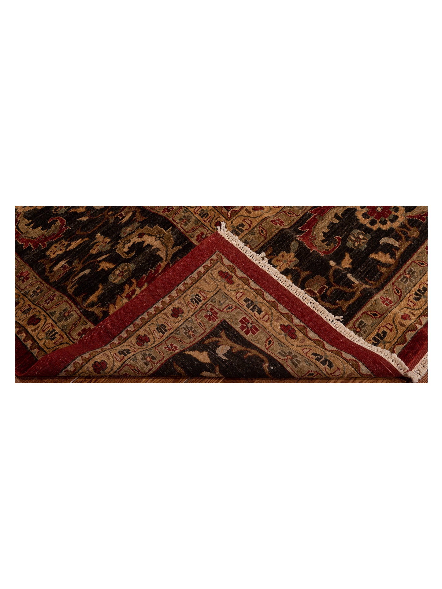 Narin Cemile Red Black 14.7x15.4 Hand Knotted Rug