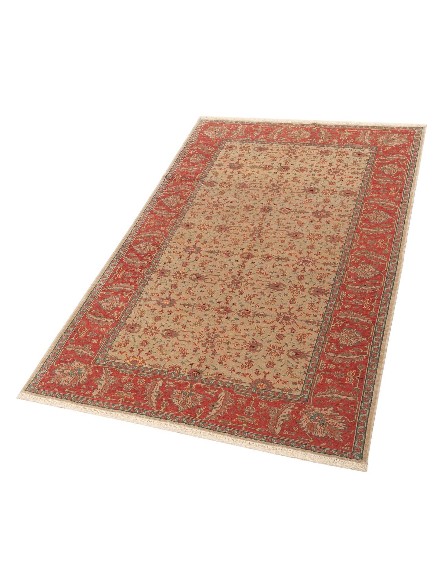 Antique Loom 97575 Ivory Rust 6.3x8.11 Hand Knotted Rug