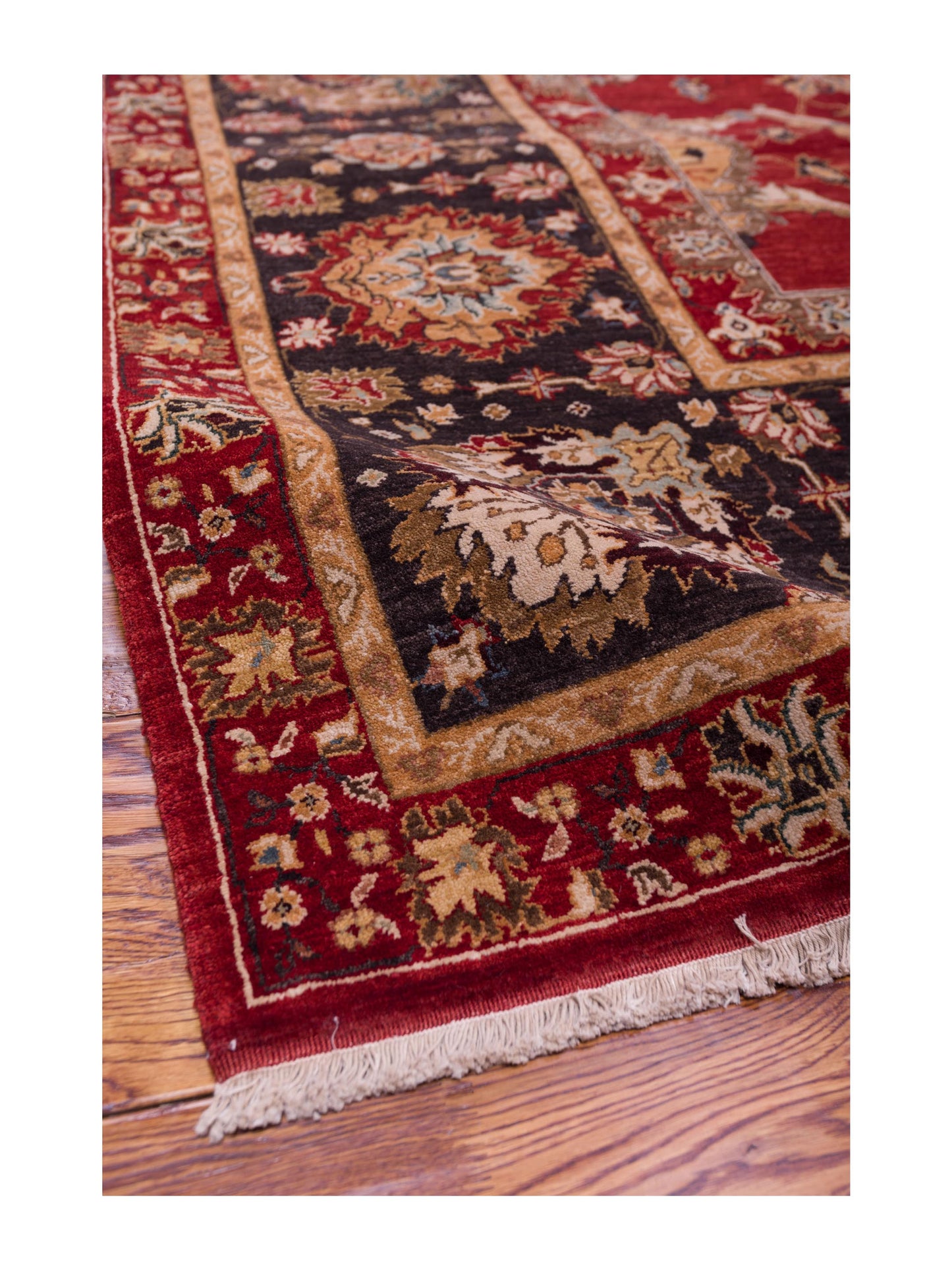 Firuze Lidya Red Charcoal 10.1x13.10 Hand Knotted Rug