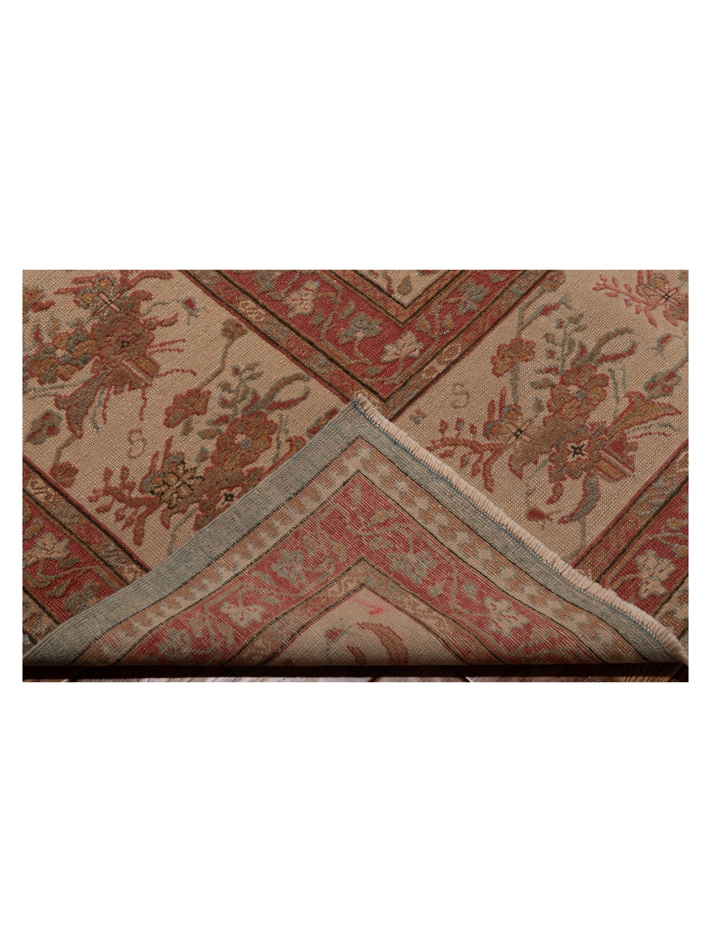 Antique Loom 98156 Rust Ivory 12.4x18.9 Hand Knotted Rug