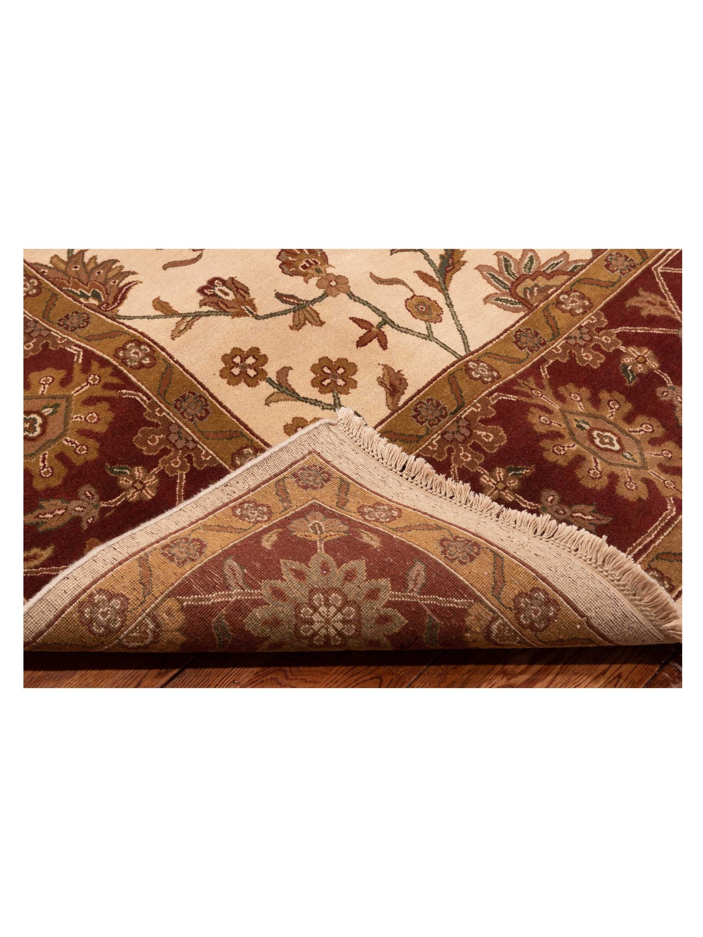 Jahan 98883 Ivory Burgundy 9.2x11.11 Hand Knotted Rug