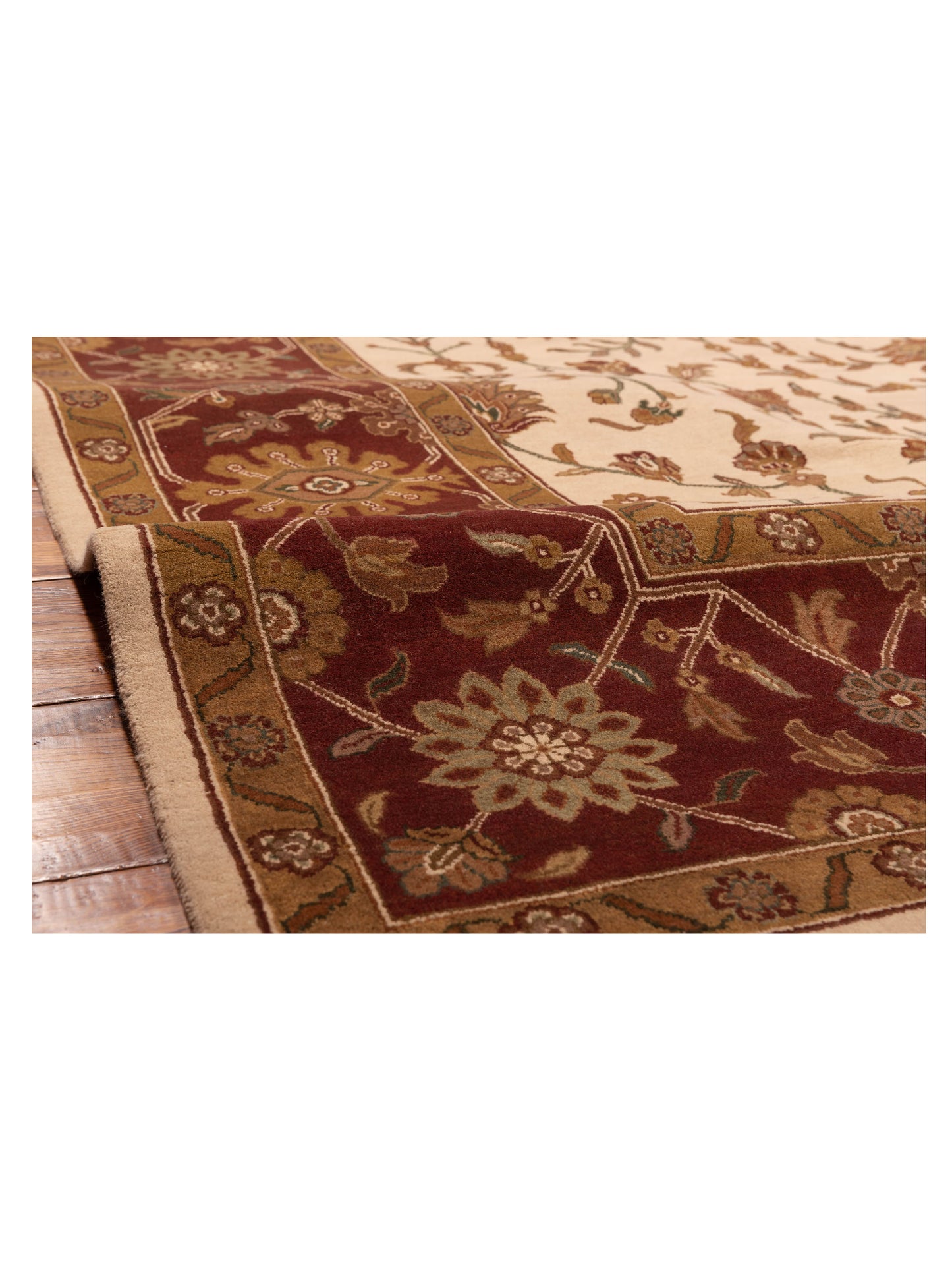 Jahan 98883 Ivory Burgundy 9.2x11.11 Hand Knotted Rug