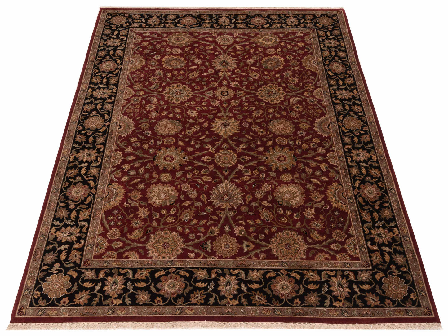 Jahan 98886 Red Black 9.1x12.4 Hand Knotted Rug