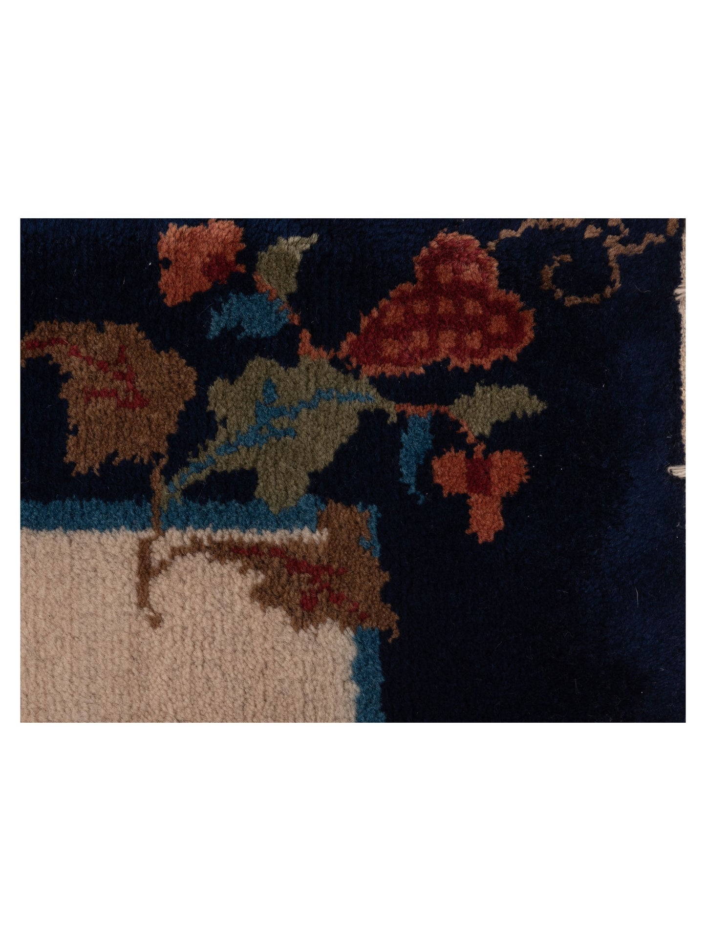 Lilac 103121 Beige Navy 3x4.11 Hand Knotted Rug