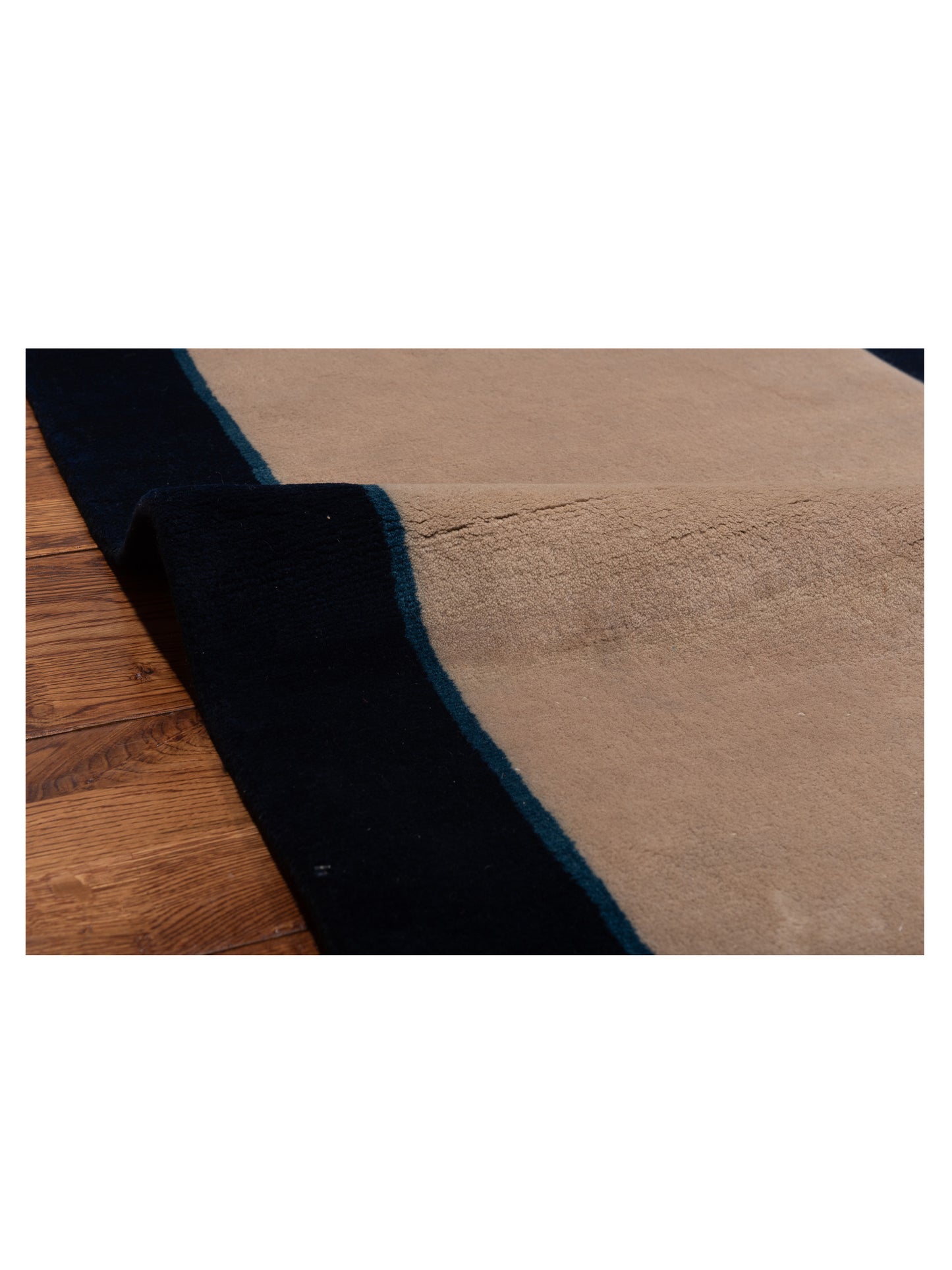 Lilac 103121 Beige Navy 3x4.11 Hand Knotted Rug