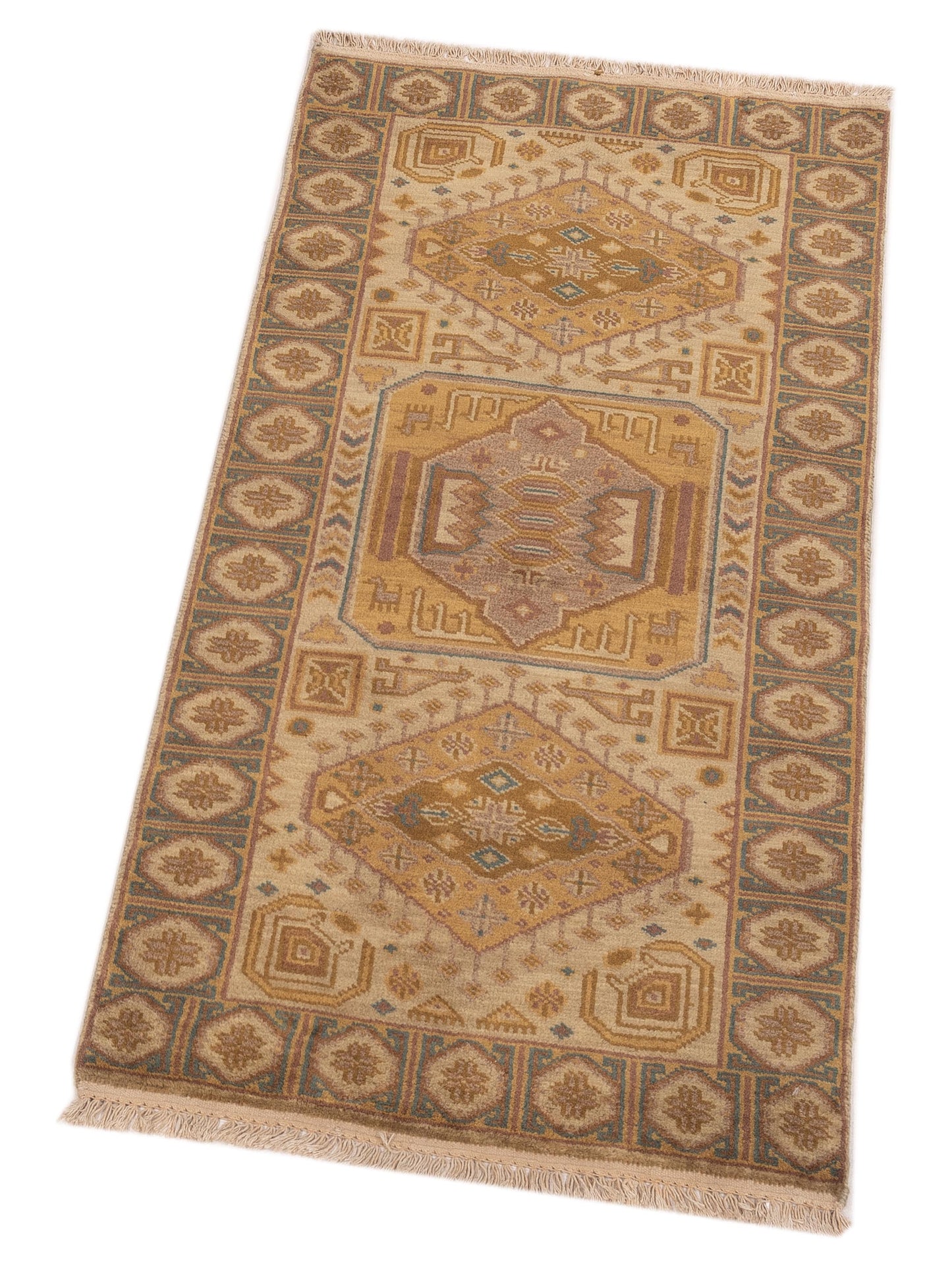 Lilac 103204 Beige Brown 2.3x4.6 Hand Knotted Rug