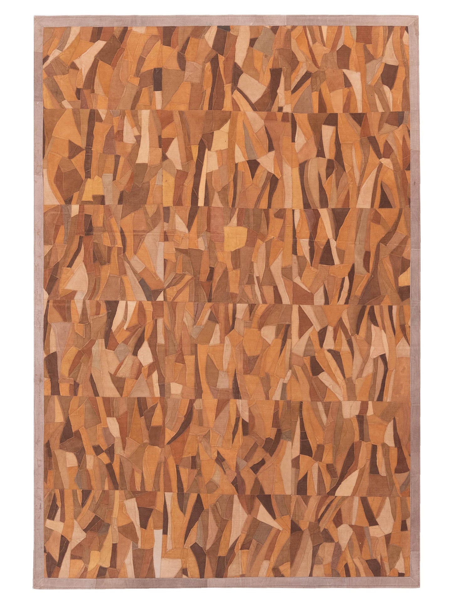 Leather 103673 Brown Brown 6x9 Hand Woven Rug